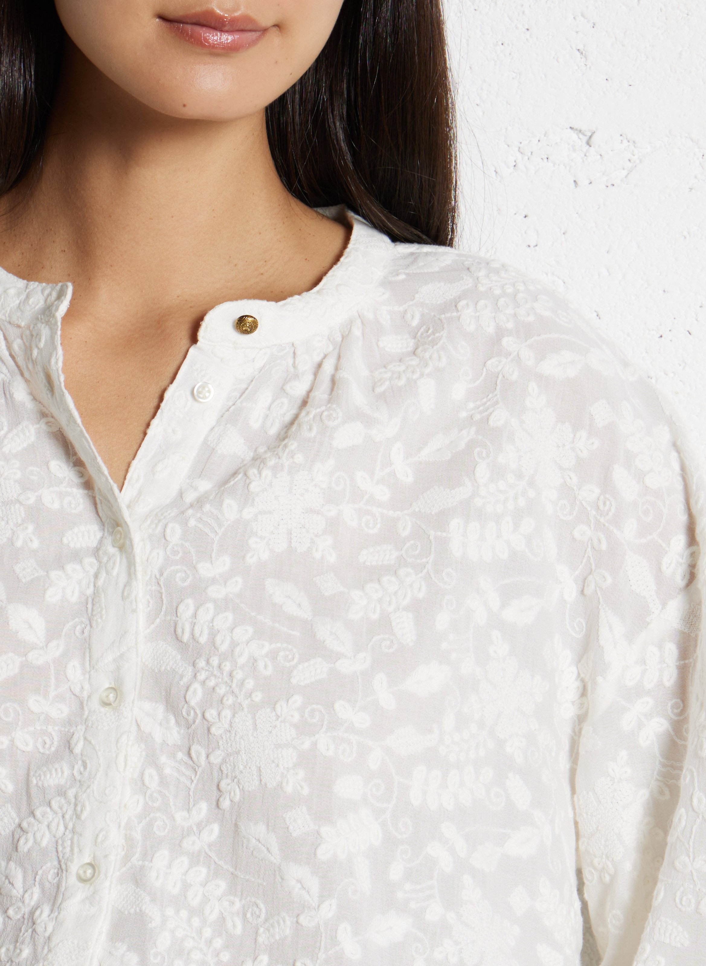 Loose-fit shirt with mandarin collar MAISON 123 Beige