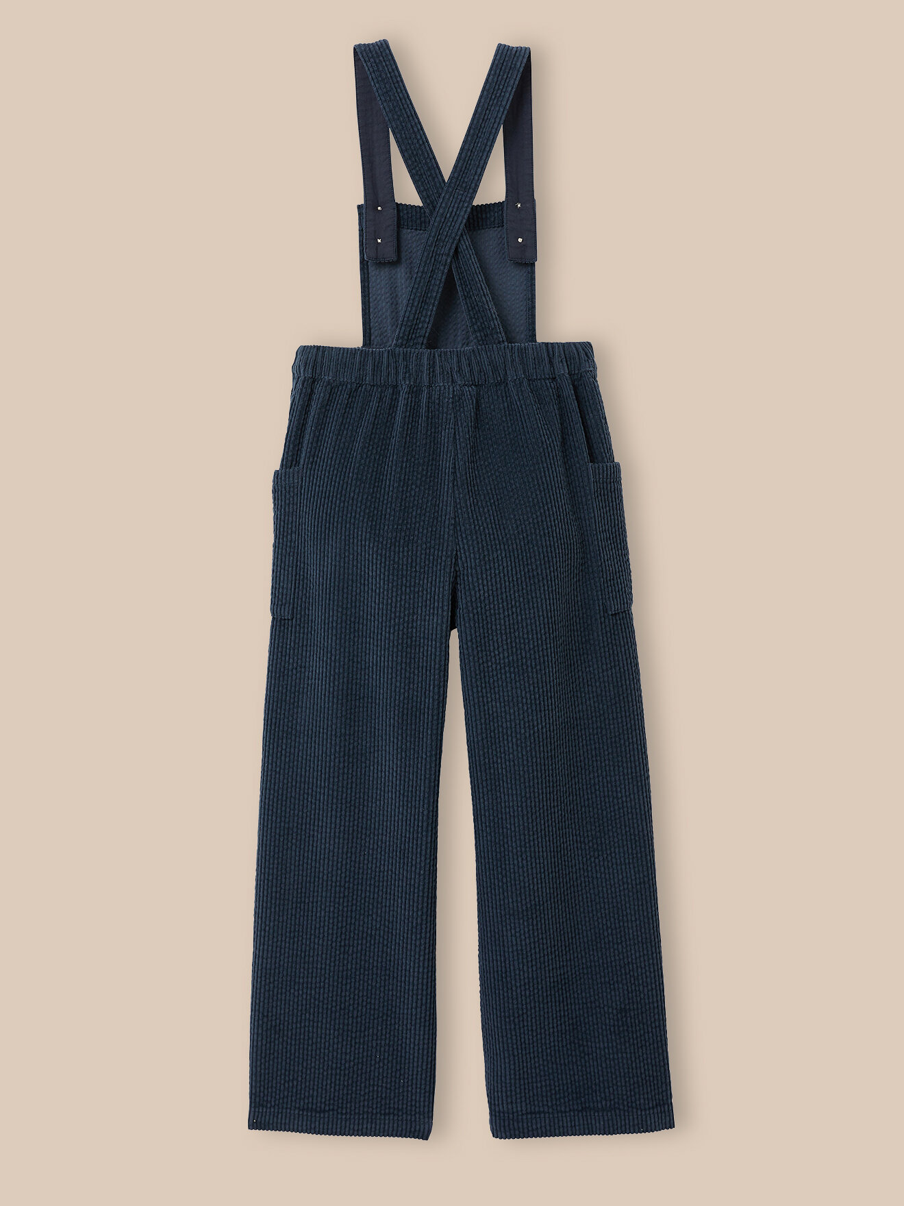 Waffled velvet overalls CYRILLUS Blue
