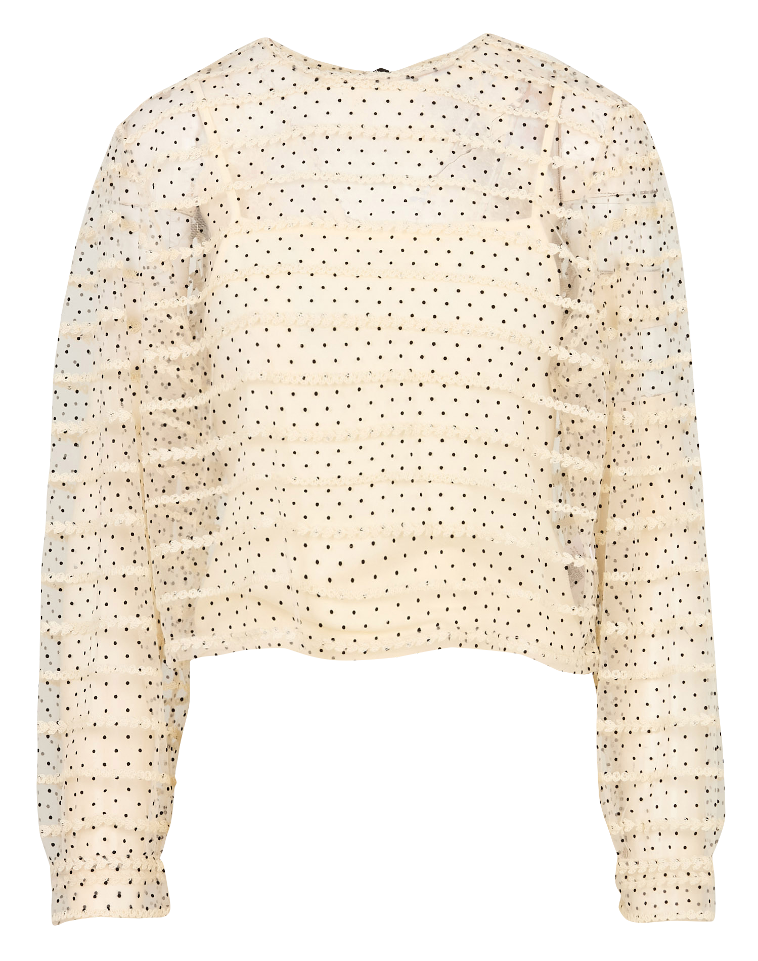 Round-neck polka dot top DES PETITS HAUTS Beige
