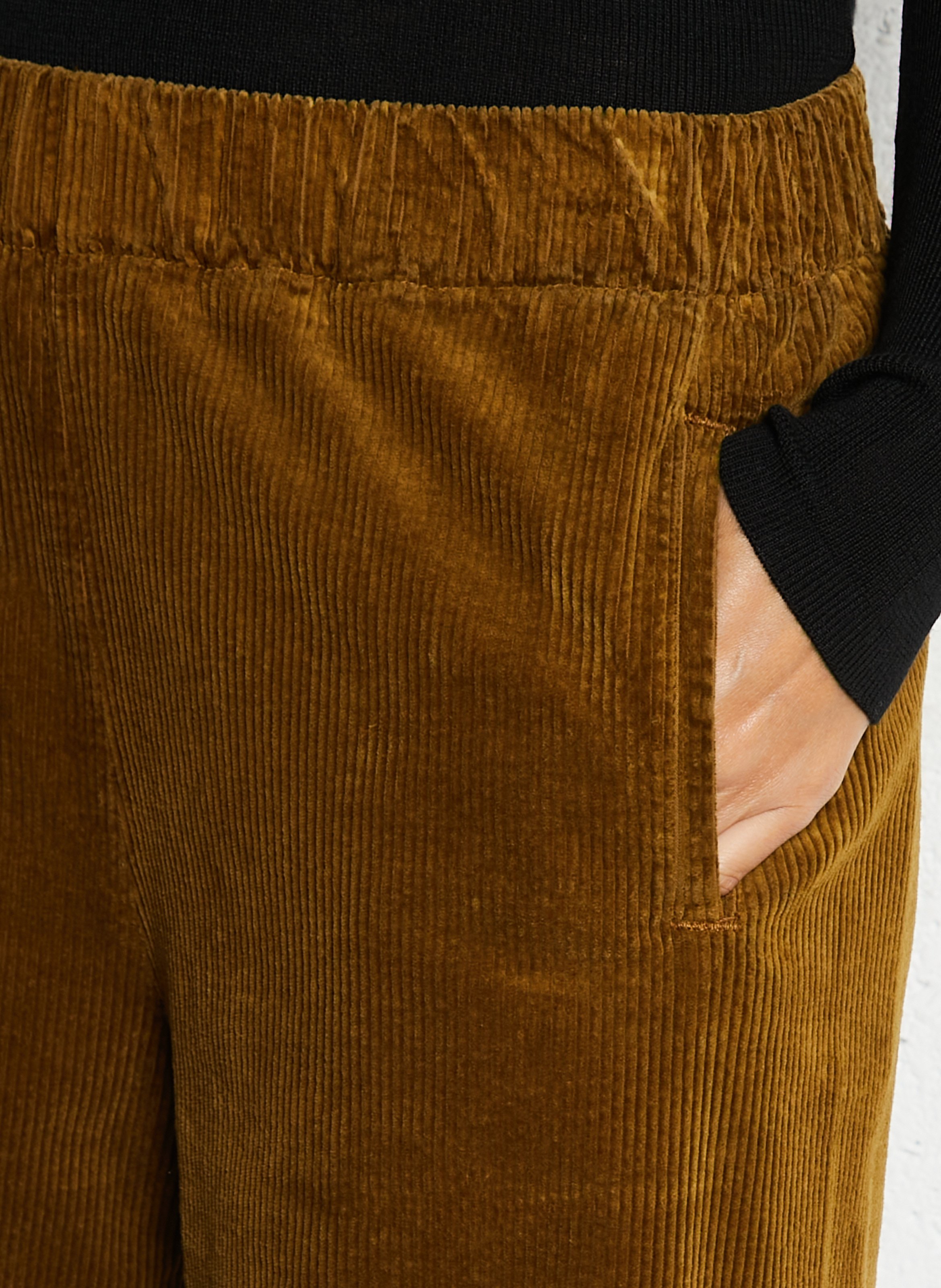 Pantalon large en velours côtelé HOD PARIS Marron