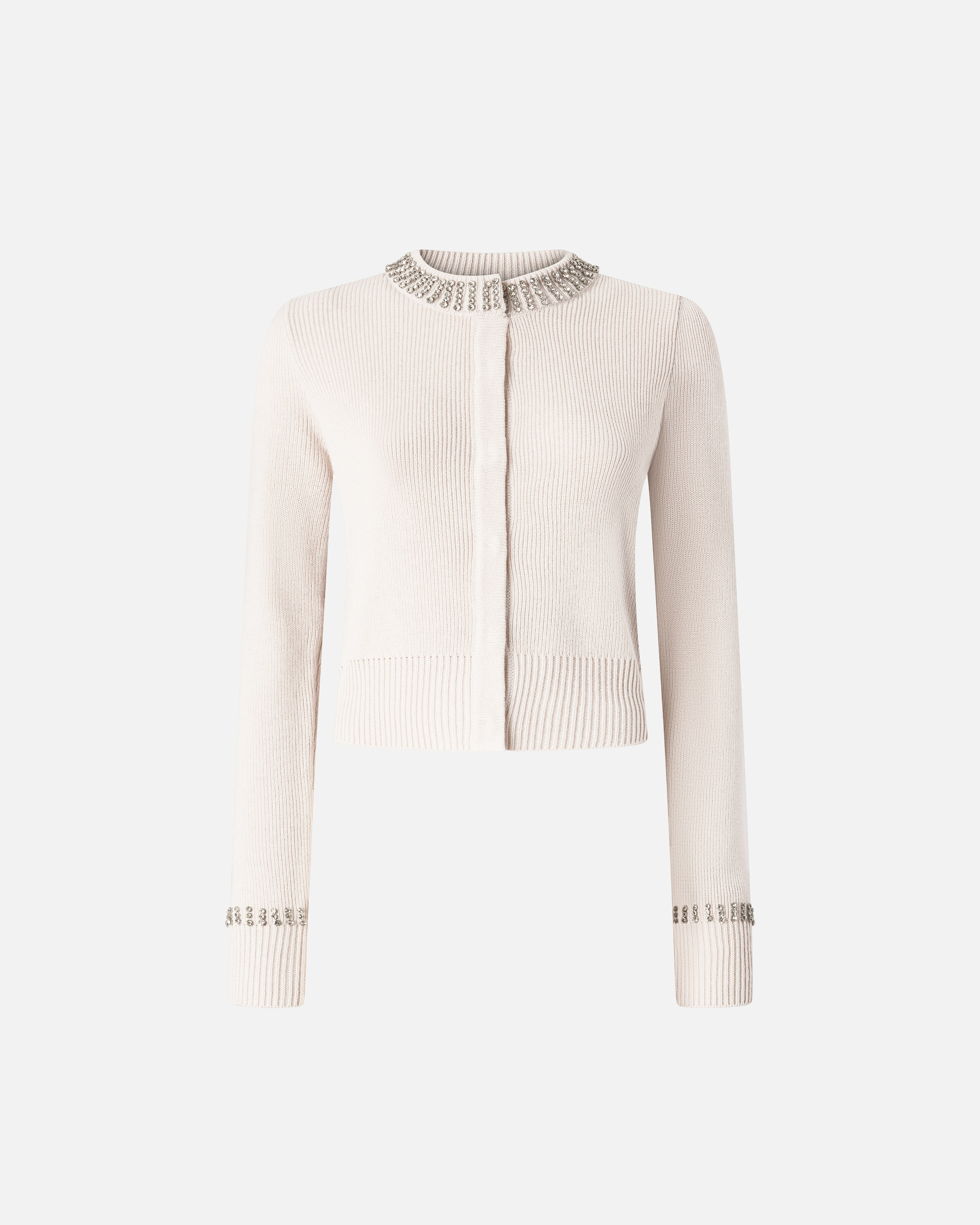 Round neck cardigan with rhinestones PINKO