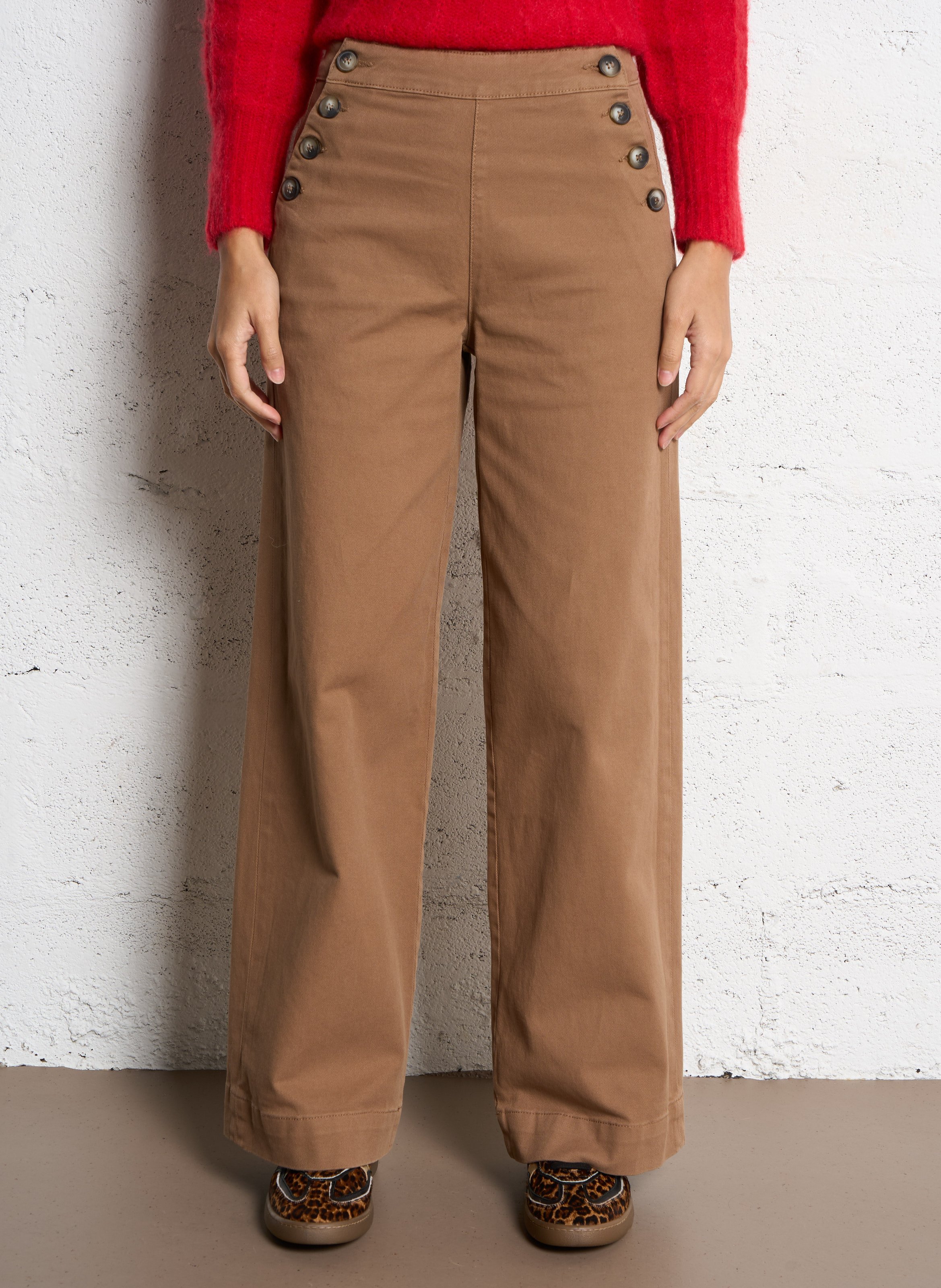 Pantalon large en coton mélangé SUD EXPRESS