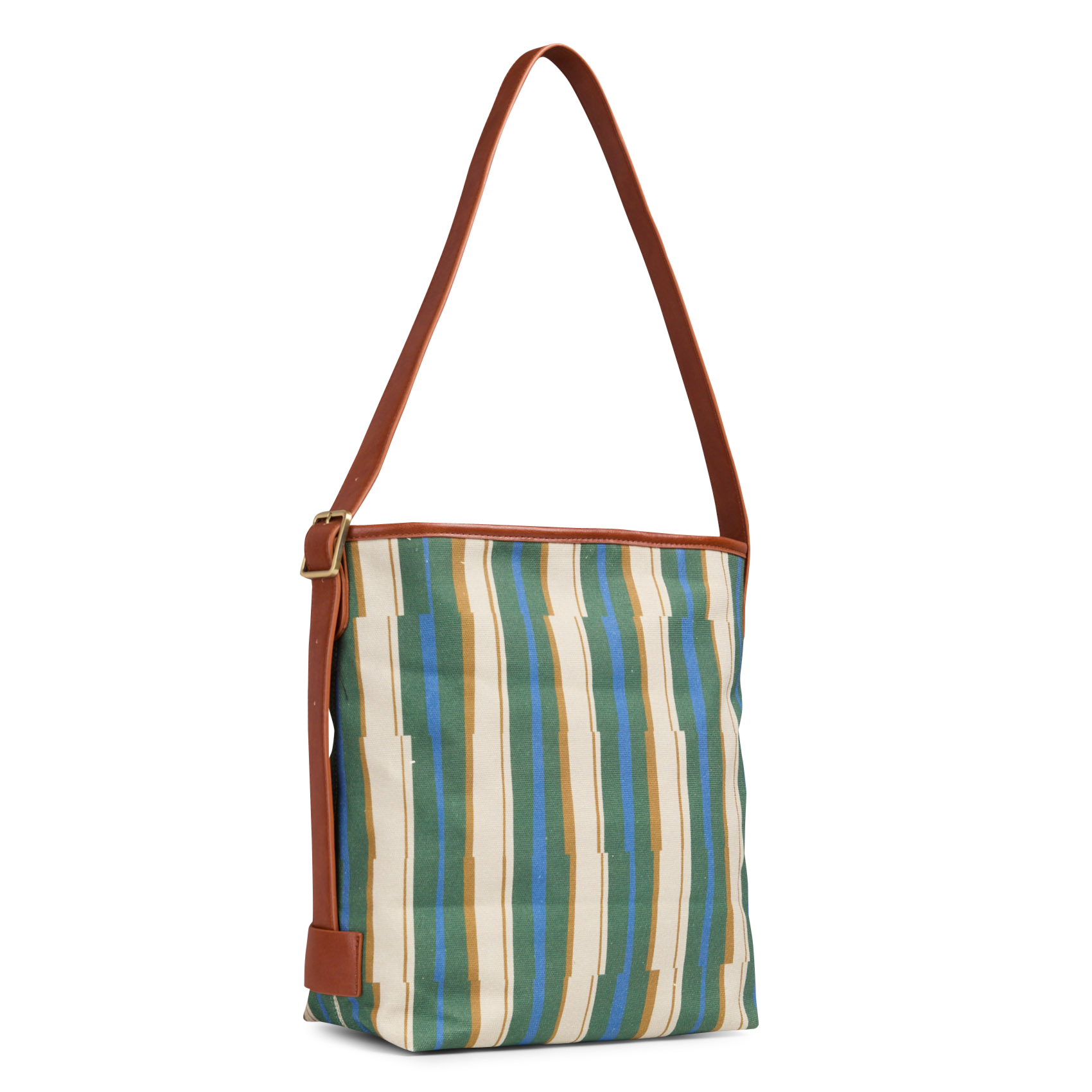 Gestreepte schoudertas NICE THINGS Groen