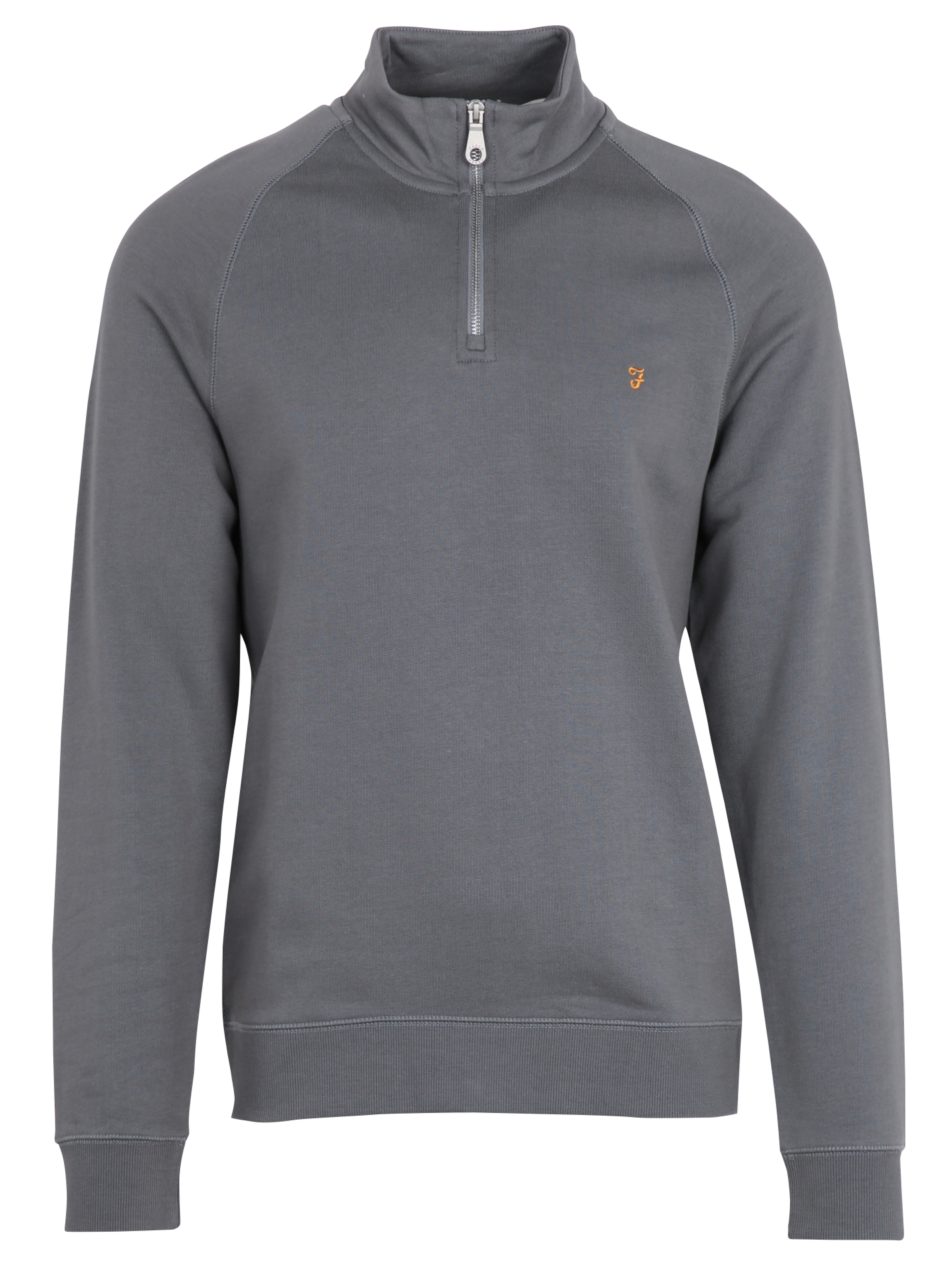 Regular-fit sweater van biologisch katoen met ritskraag FARAH Grijs