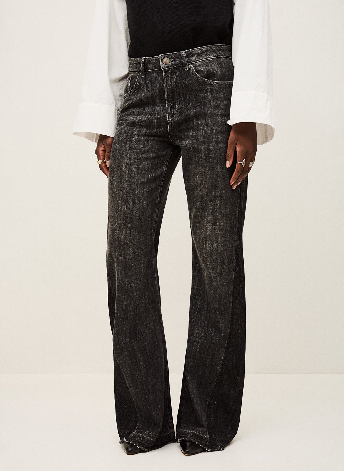 Jean flare en coton bio BA&SH Noir