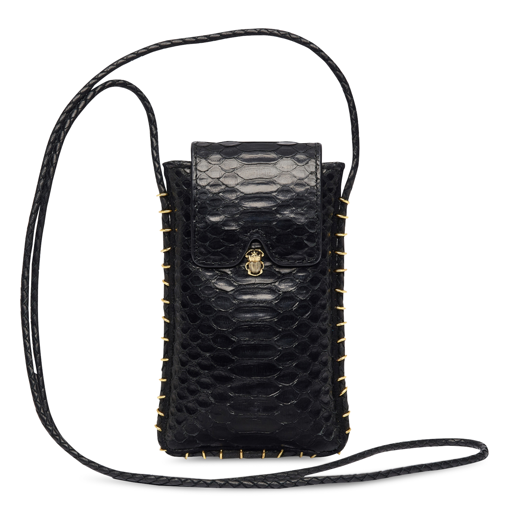 Etui à lunettes en cuir CLARIS VIROT Noir