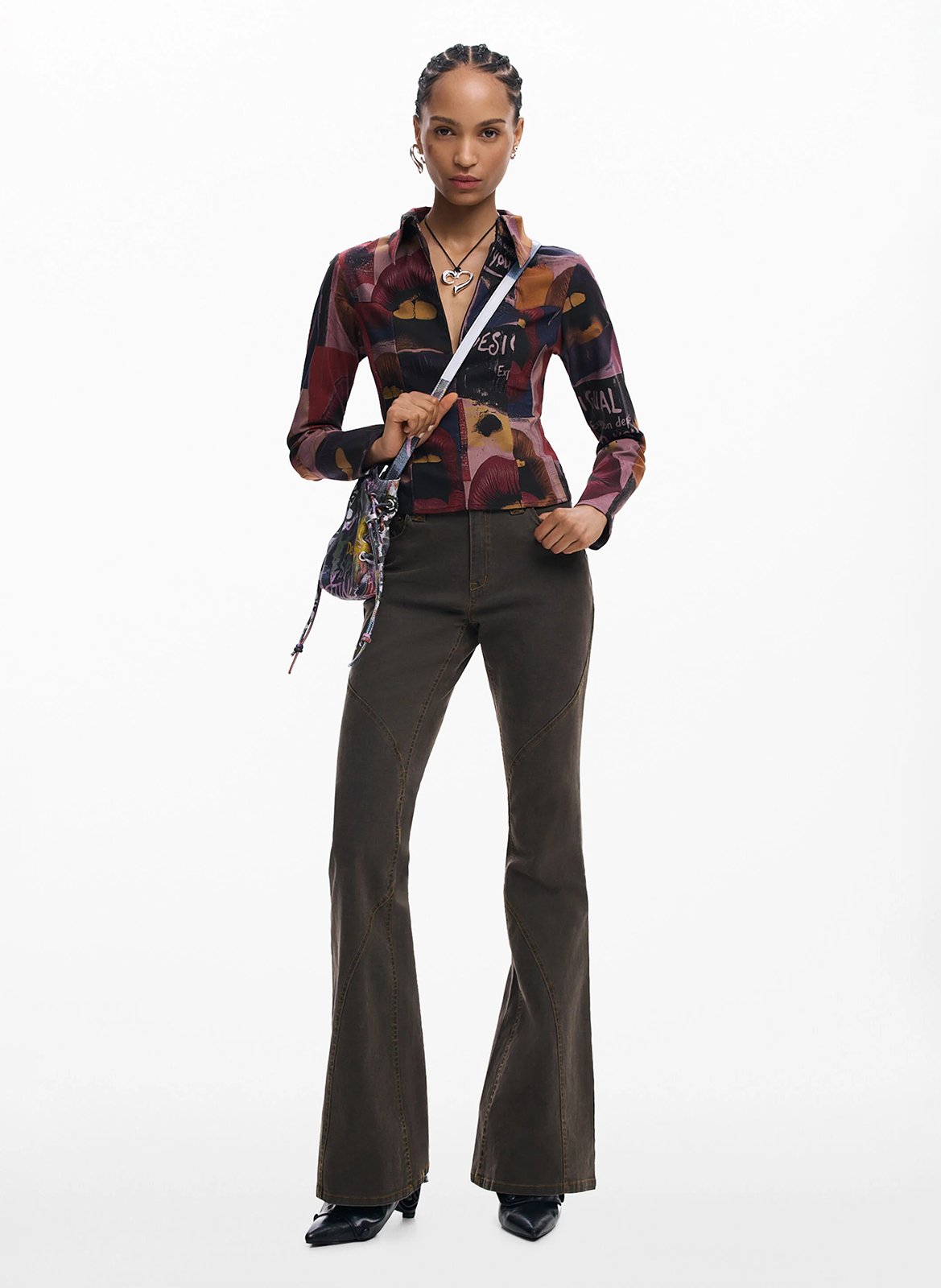 Gilet col classique imprimé DESIGUAL Noir