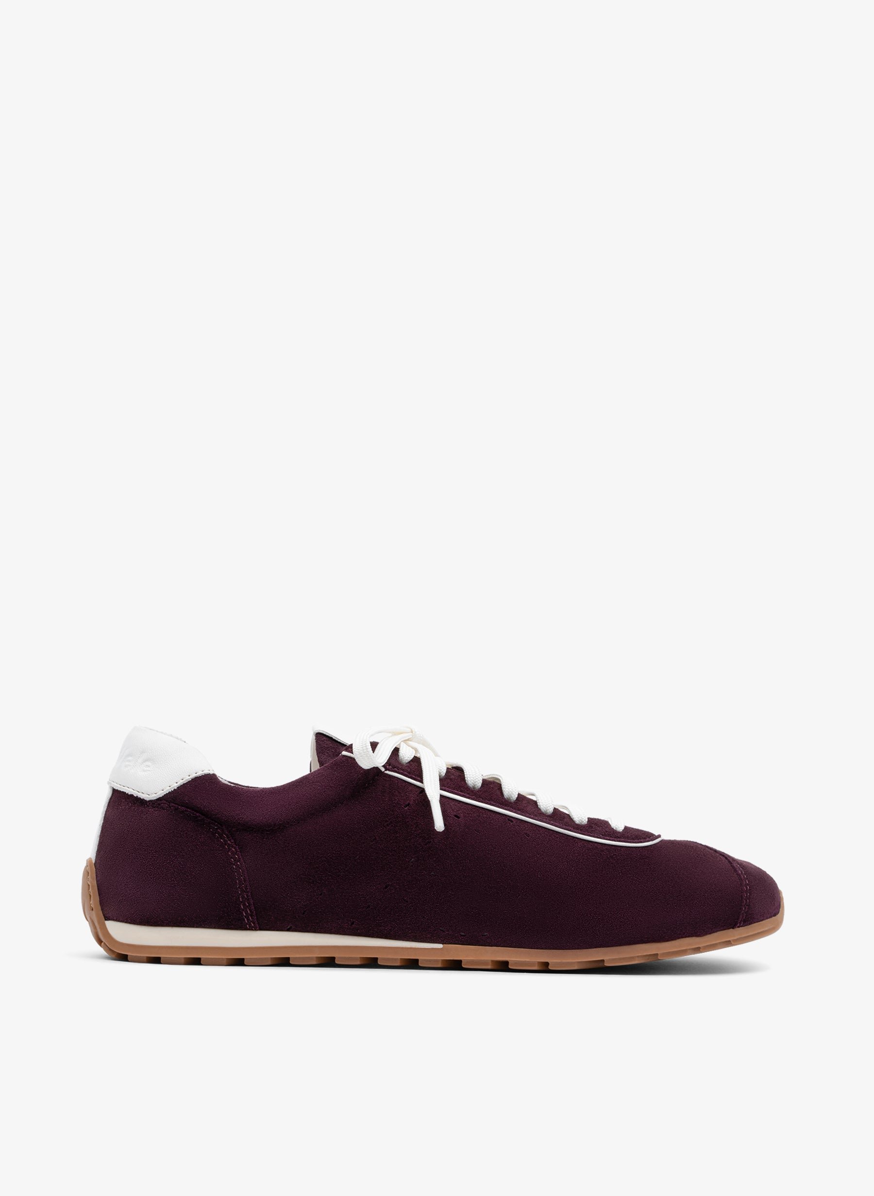 Burgundy suede leather sneaker PARALLELE PARIS Red