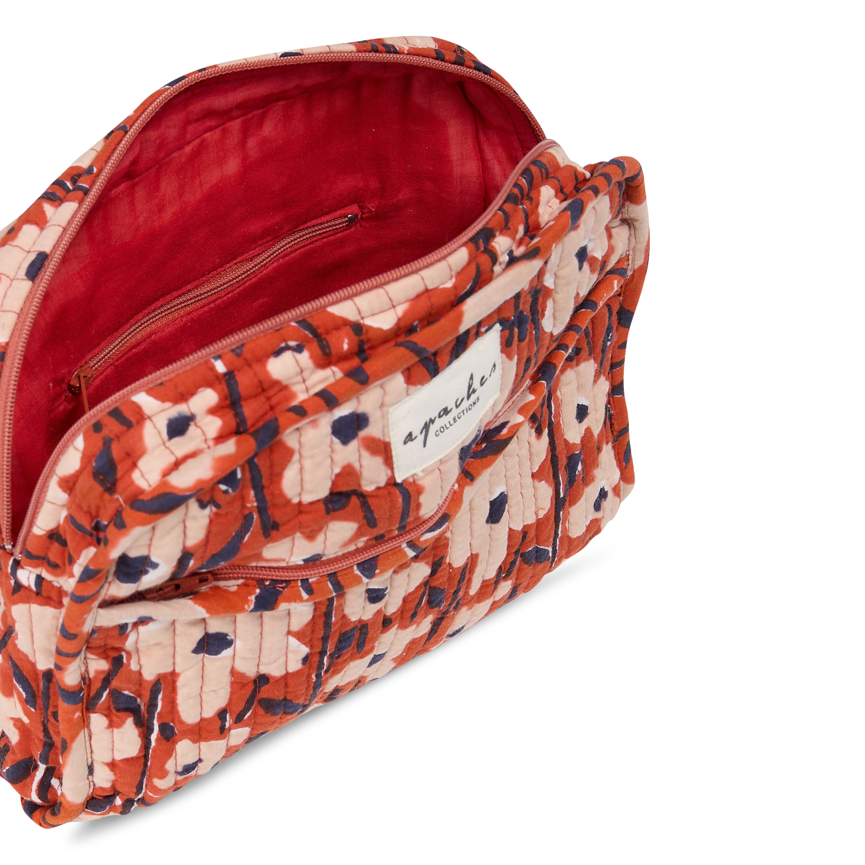 Cotton pouch with floral print APACHES COLLECTIONS Orange