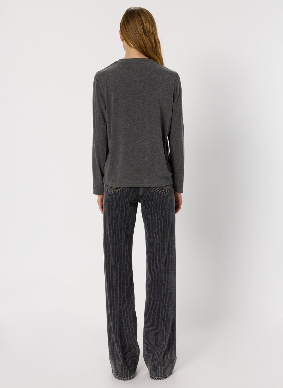 Tee-shirt droit en maille fine GERARD DAREL Gris