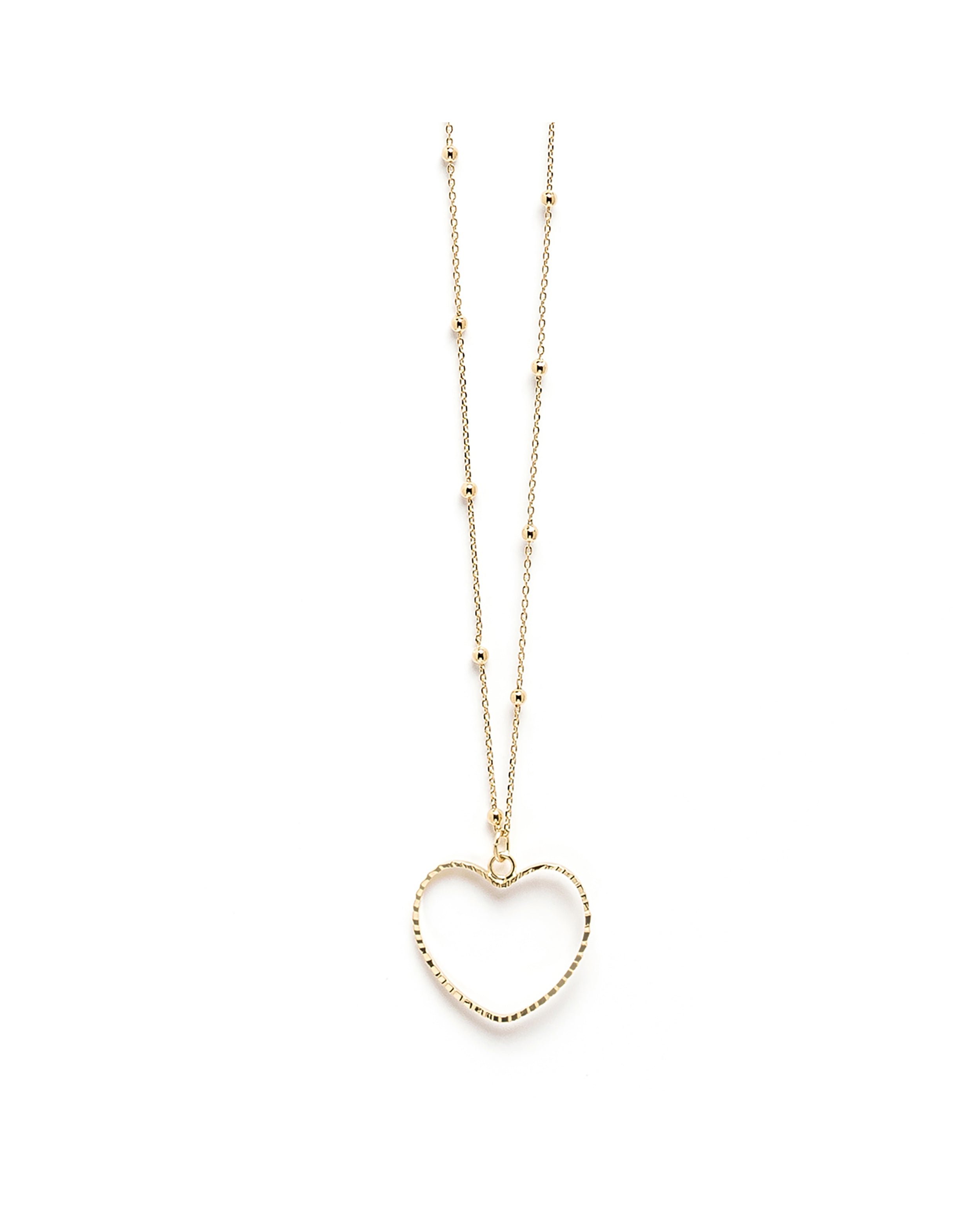 Silver plated heart pendant GoldenMONSIEUR SIMONE