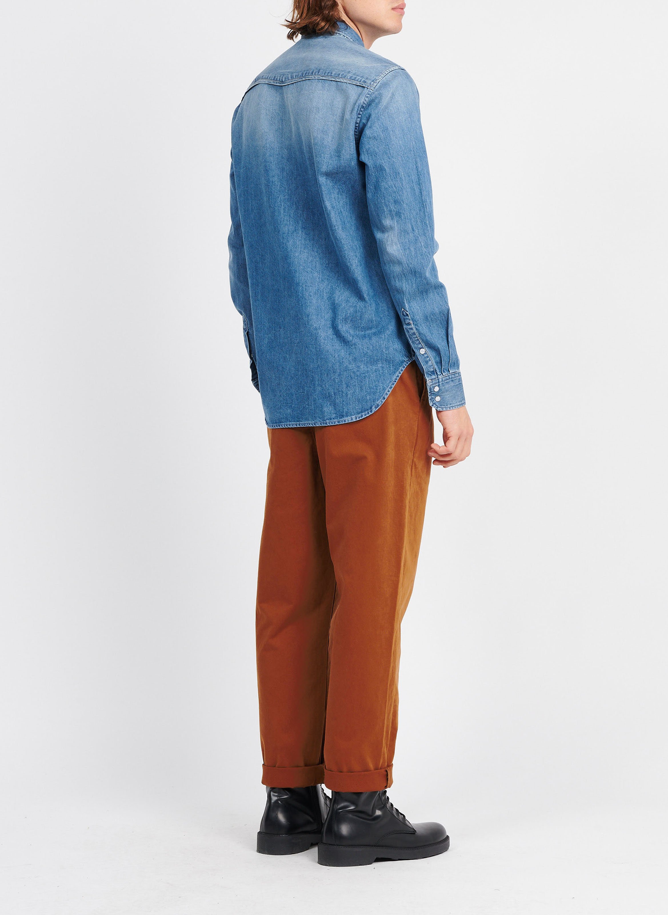 Chemise col classique en coton  ATELIER PRIVE Bleu