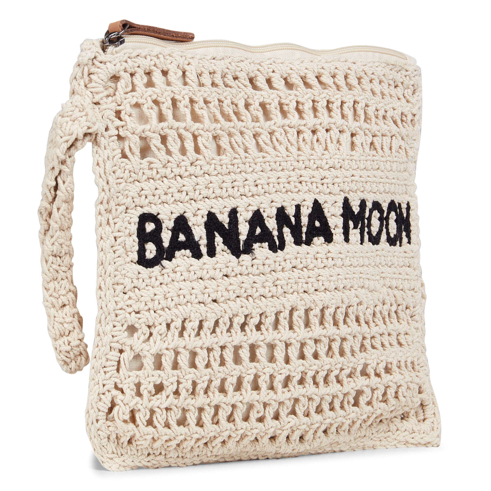 Pochette tressée en coton BANANA MOON Beige