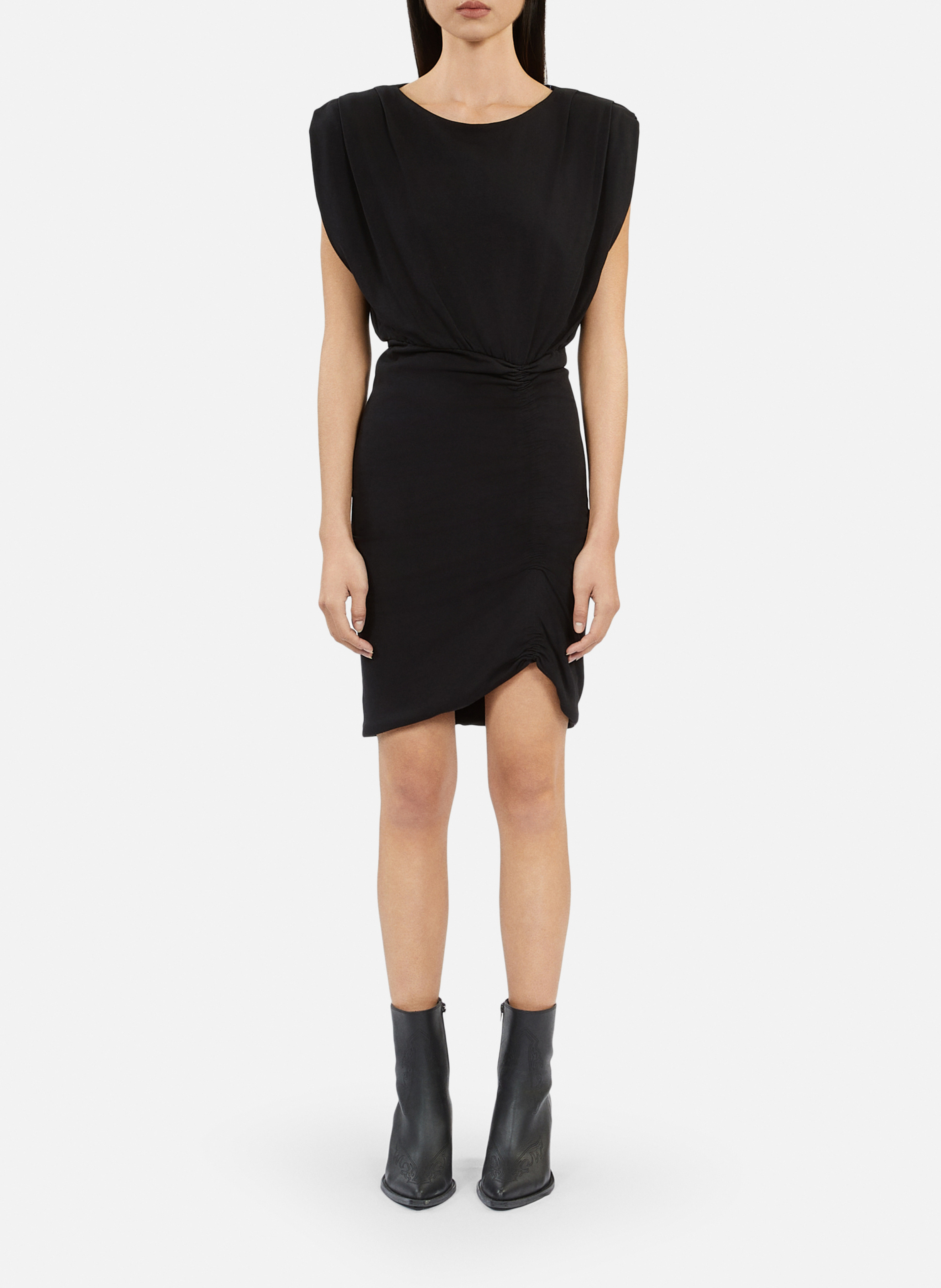 Korte jurk met plooien THE KOOPLES Zwart