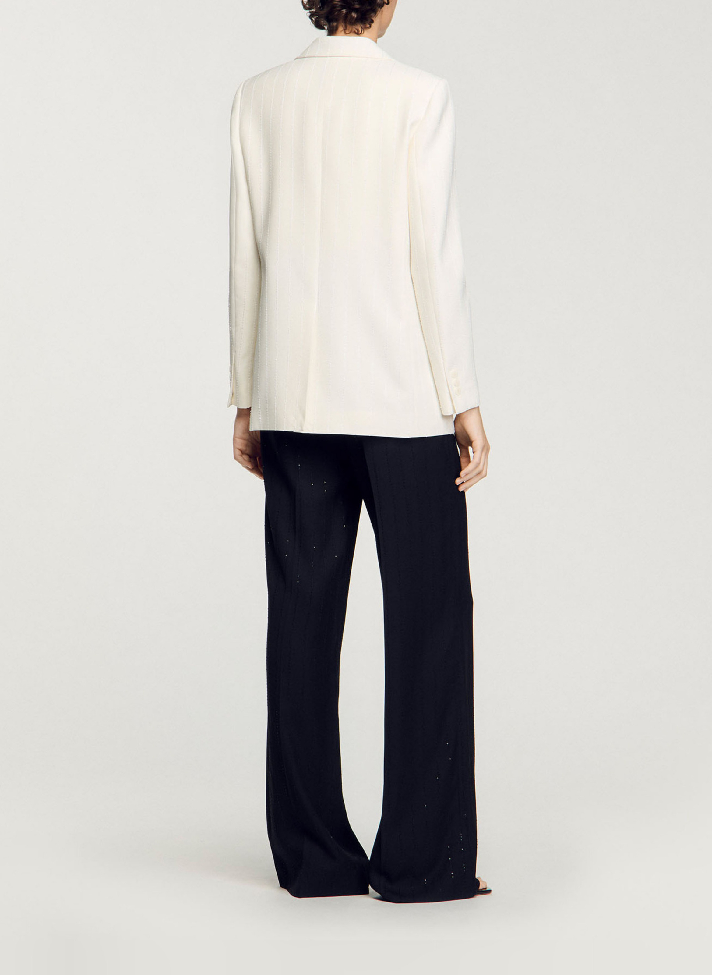 Gestreepte blazer met pailletten SANDRO Beige