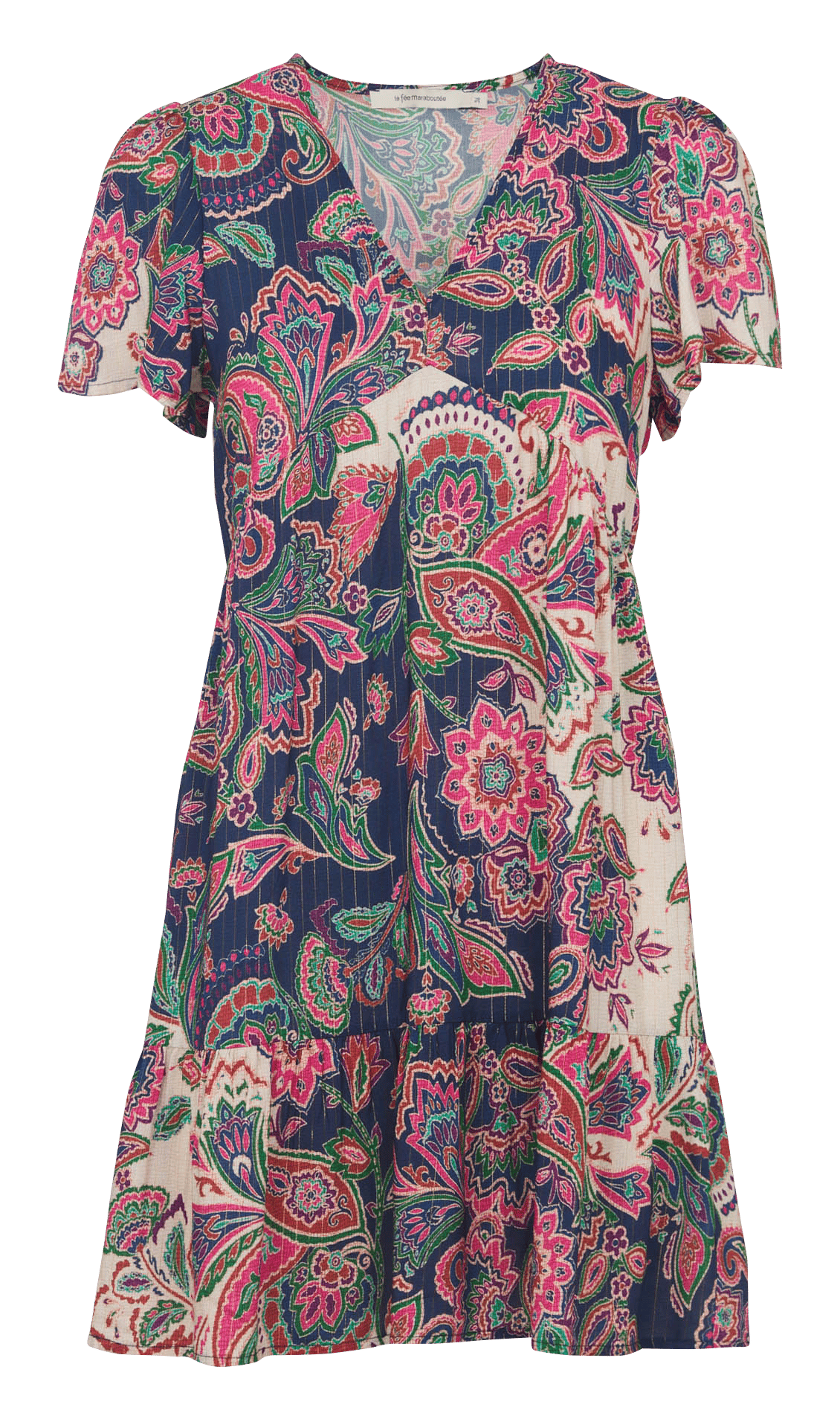 Halflange jurk met V-hals en print LA FEE MARABOUTEE Veelkleurig