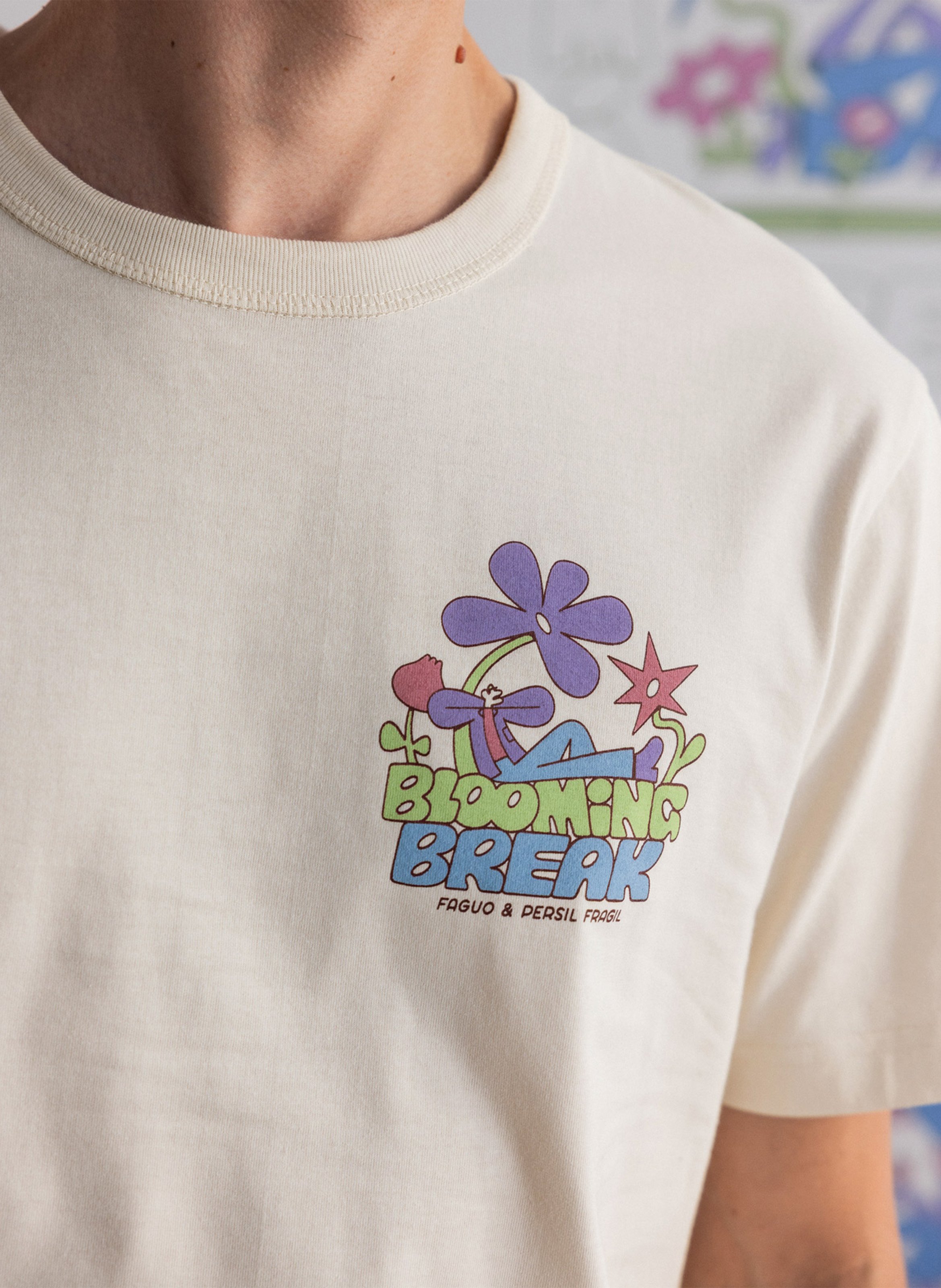 Tee-shirt oversize en coton et coton recyclé FAGUO Beige