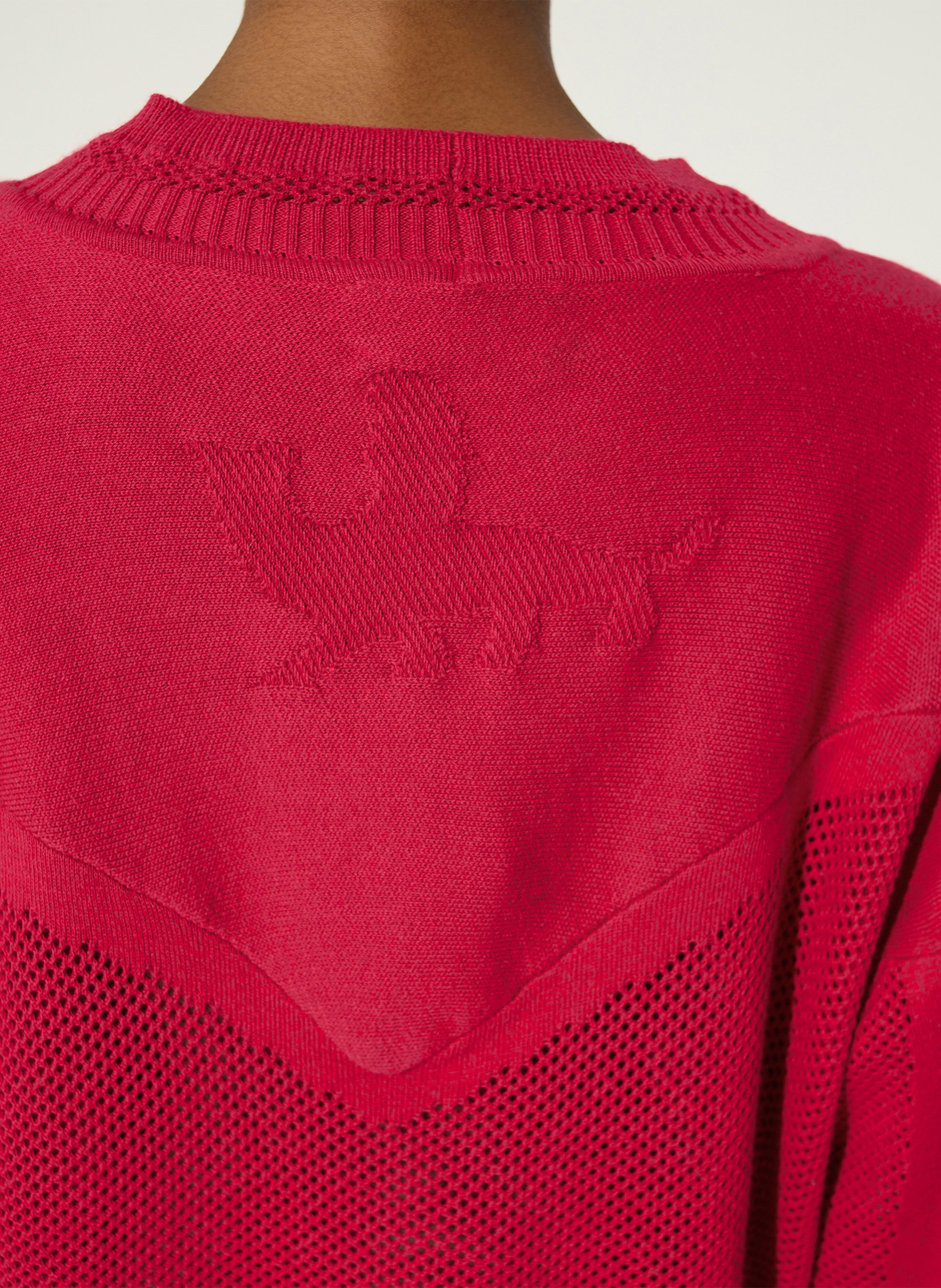 Oversize Rundhals-Pullover aus Baumwolle und Kaschmir COTELAC Rot