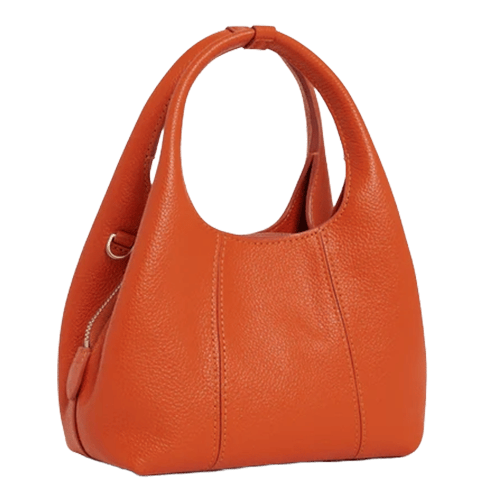 Kleine einfarbige Lederhandtasche LE TANNEUR Orange