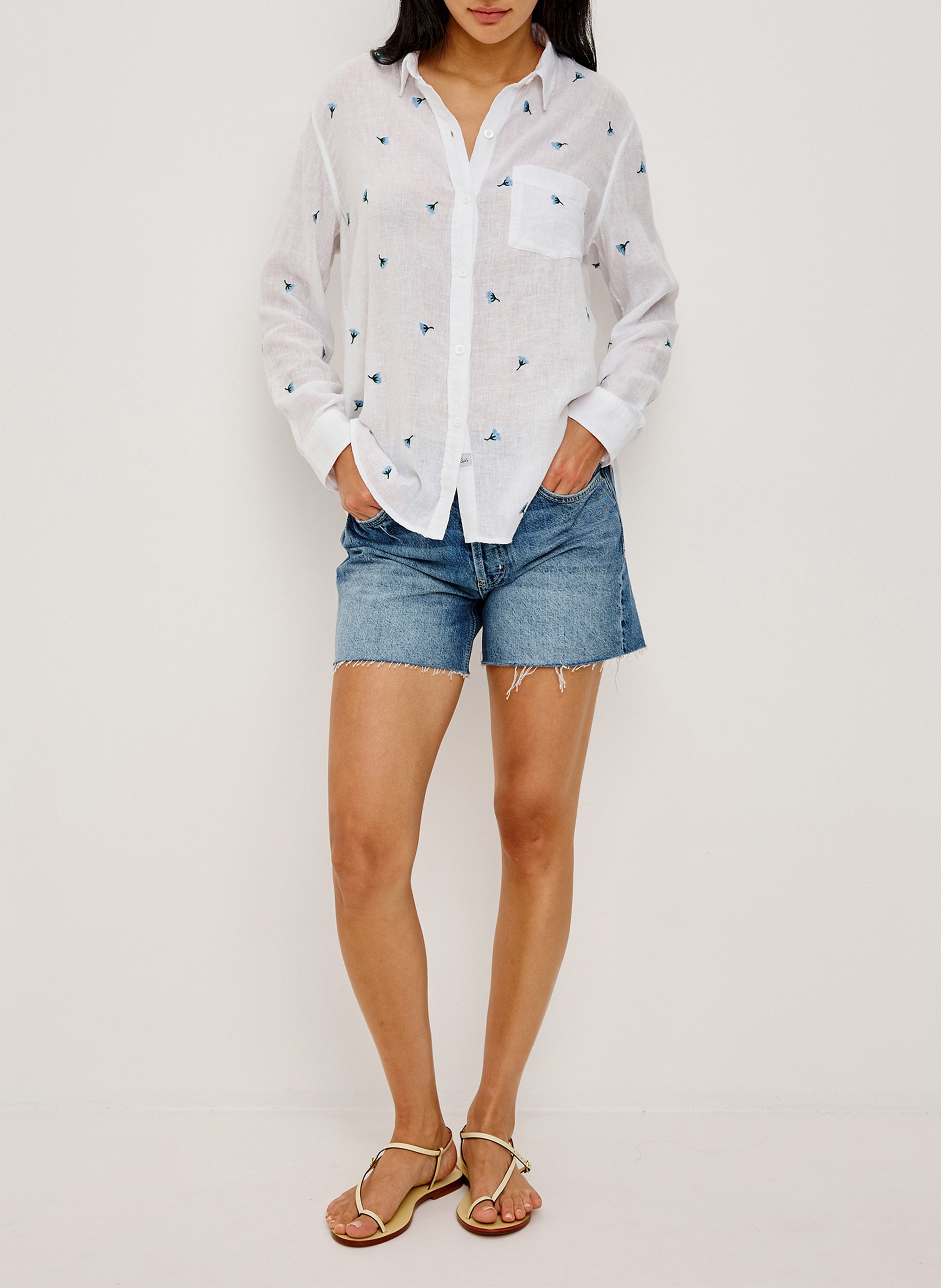 Striped linen blend shirt RAILS White