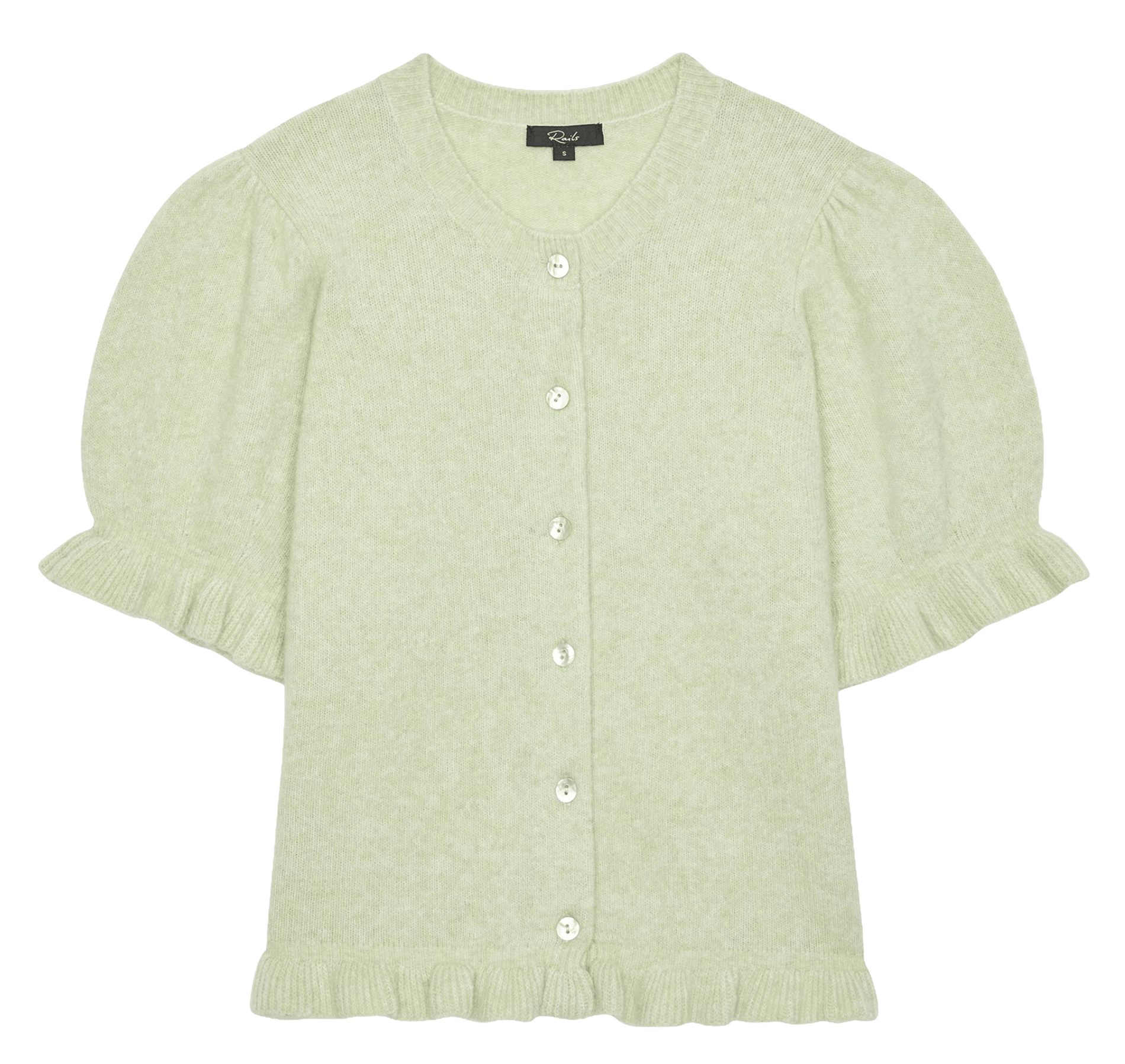 Recht gebreid vest met ronde hals RAILS Groen