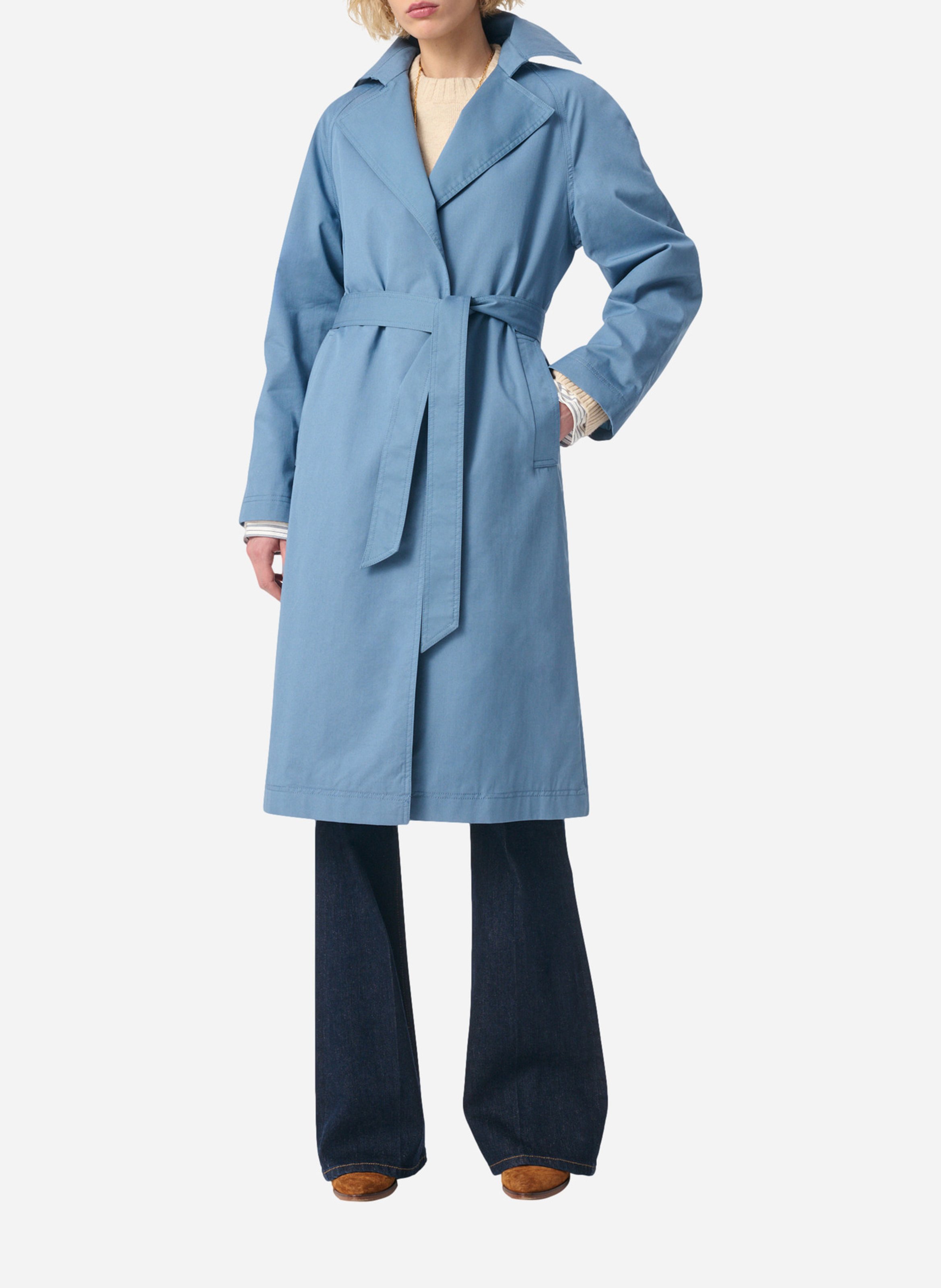 Cotton-blend trench coat VANESSA BRUNO Blue