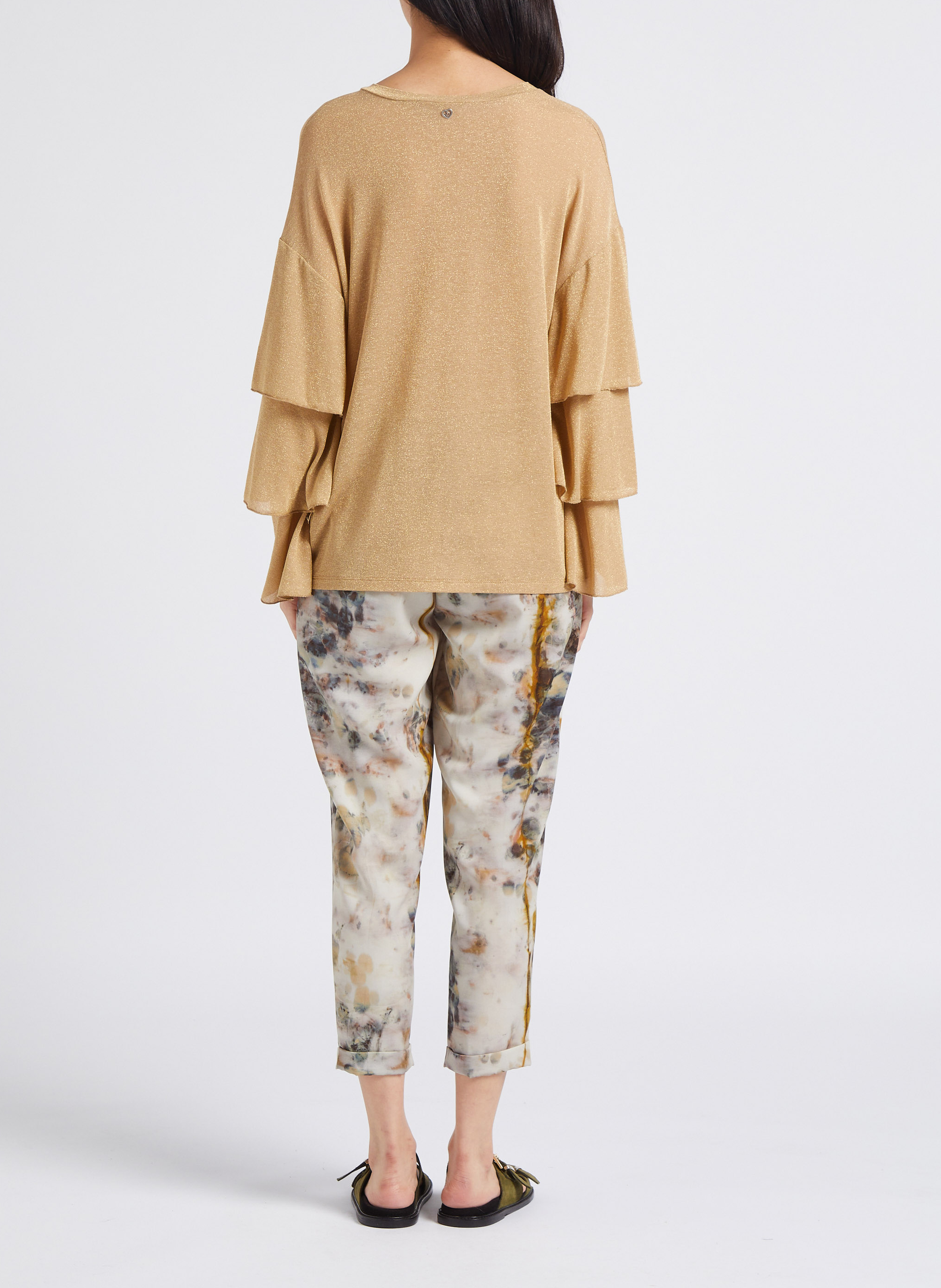 Pantalon carotte taille haute PLEASE Beige