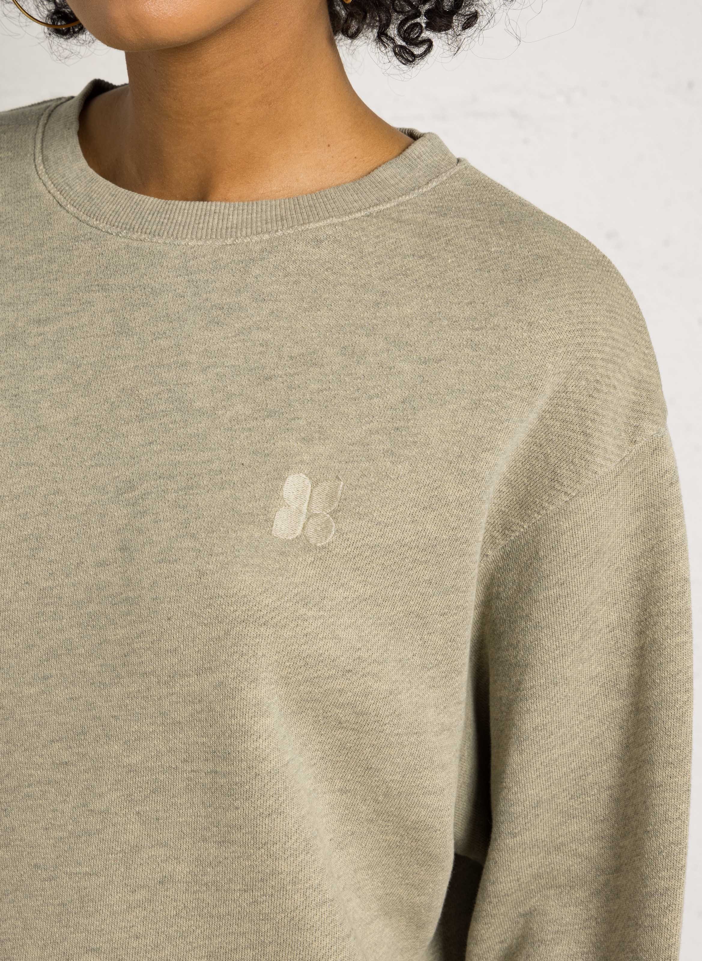 Oversized marled sweatshirt with monogram embroidery MAISON 123 Green