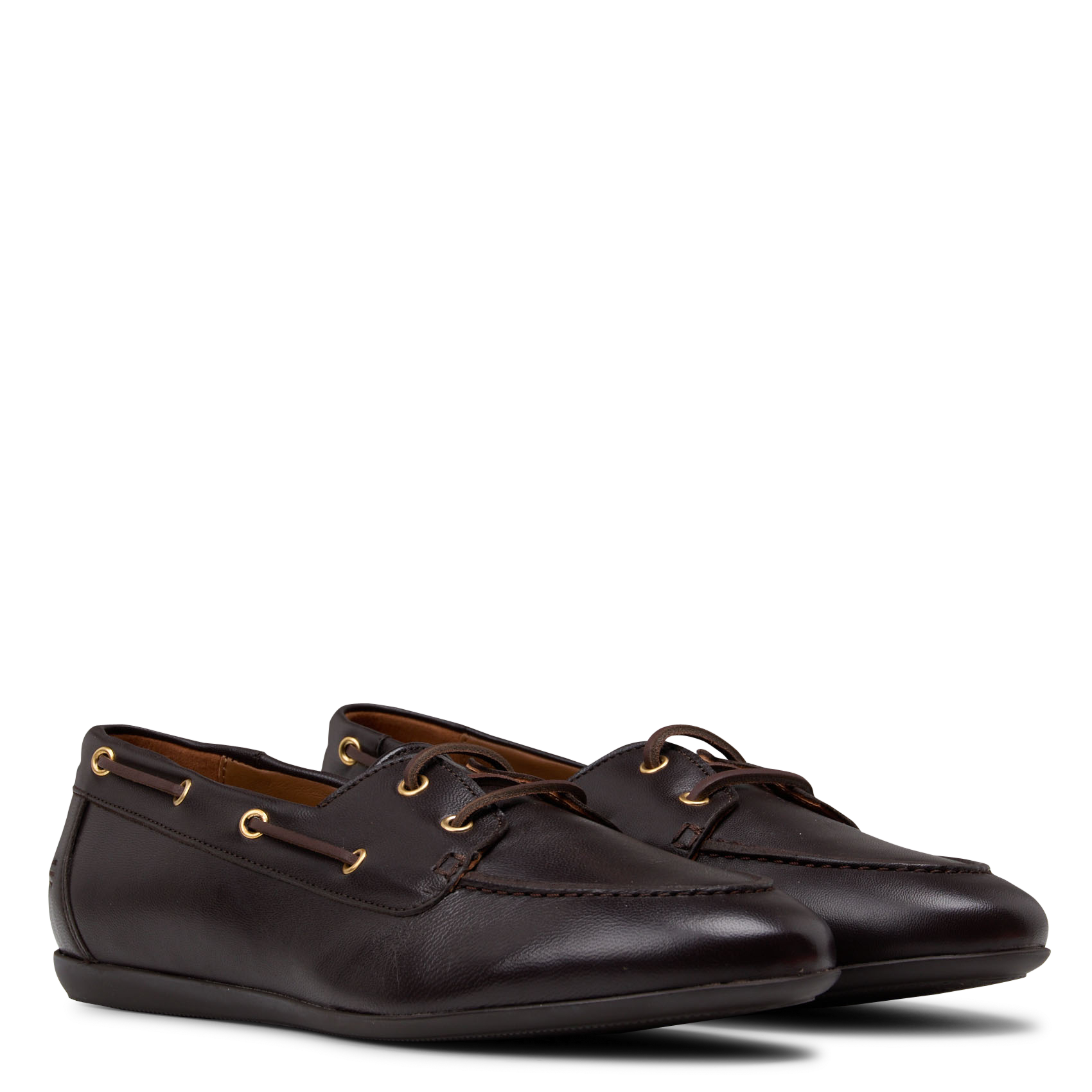 Solid leather boat shoes BOBBIES Brown