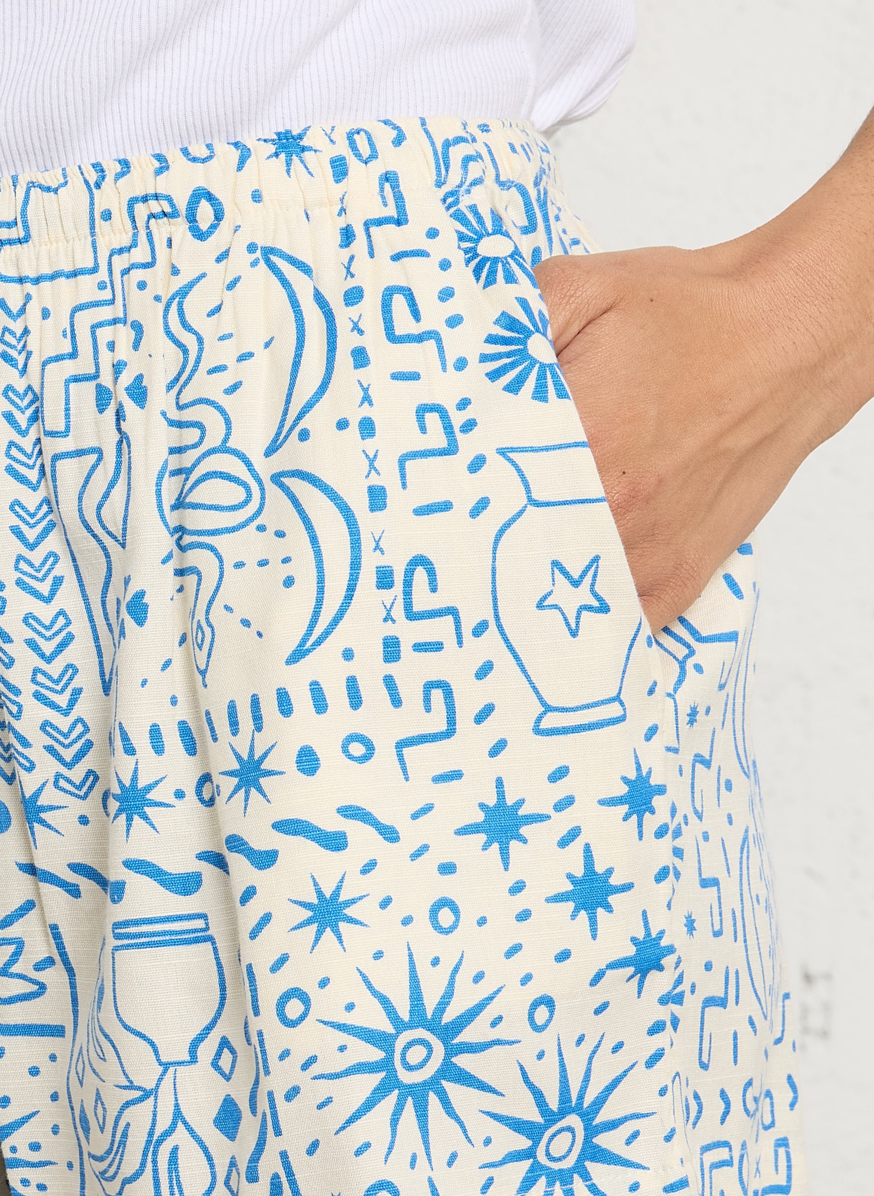 Gerade geschnittene, bedruckte Shorts aus Baumwoll-Mix BILLABONG Weiss