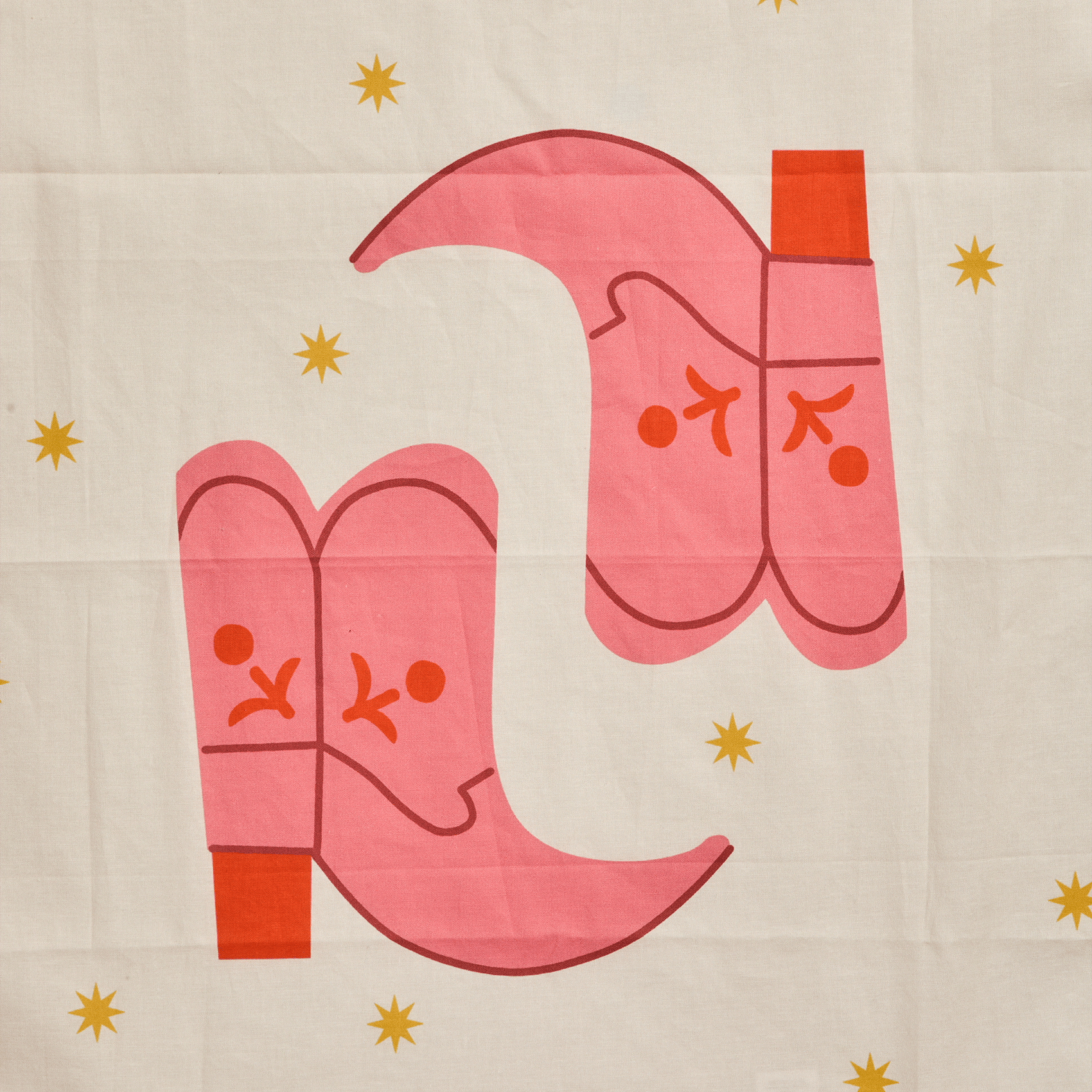 Bio katoenen sjaal met print PIECES Beige