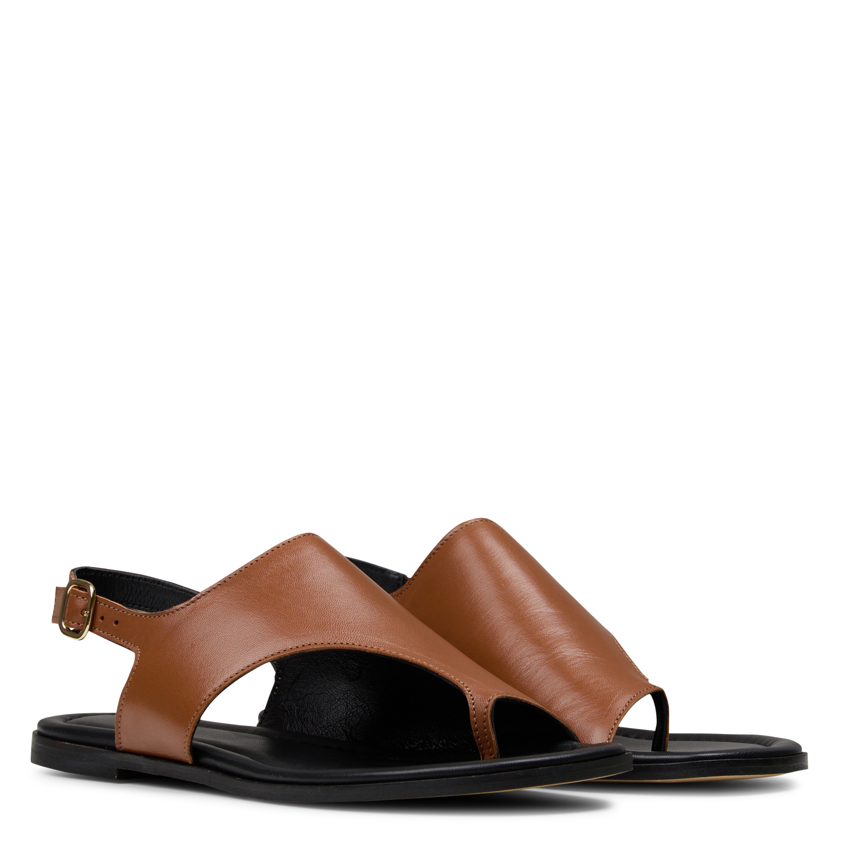 Avarca Berlin - Flache Ledersandalen mit Samt MAISON TOUFET Braun