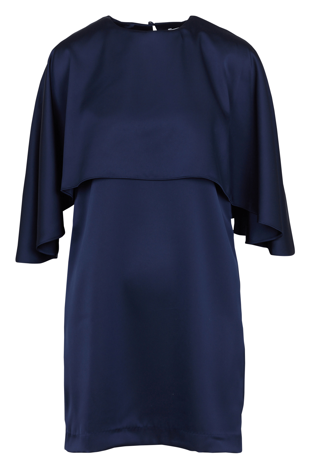 Short satin round neck dress ZAPA Blue
