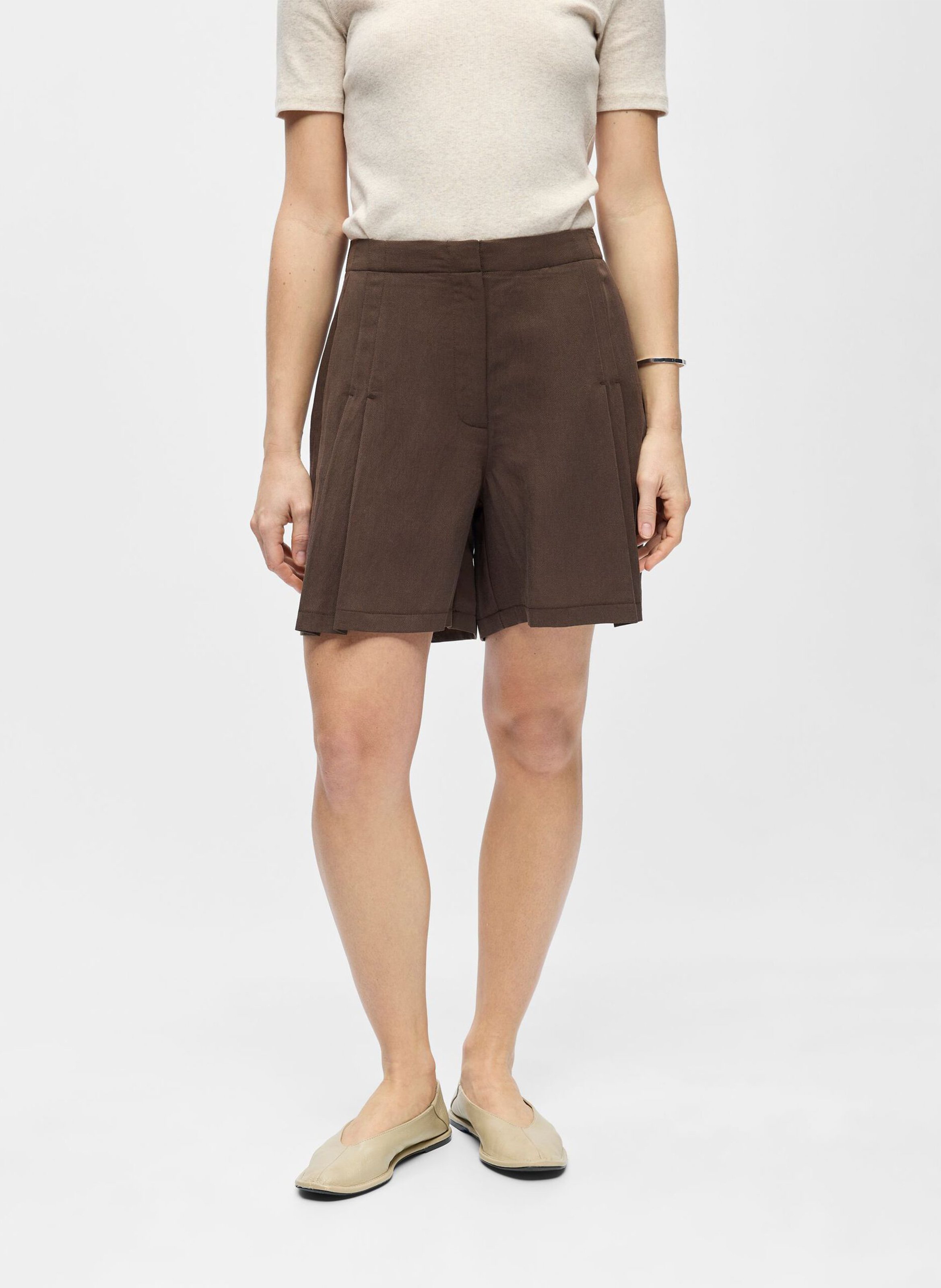 Gerad geschnittene Shorts OBJECT Braun