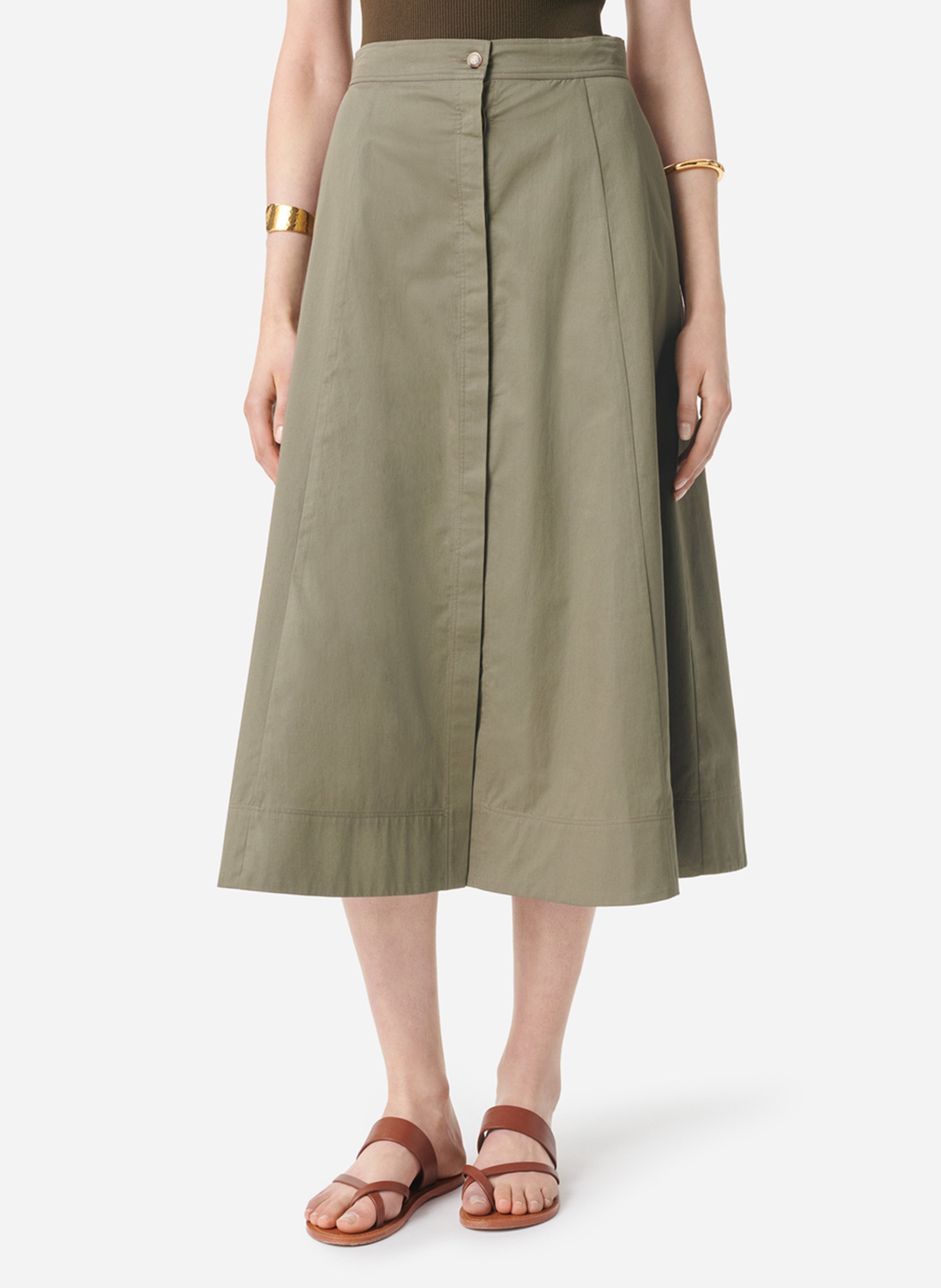 Midi-A-Linie-Rock in Uni VANESSA BRUNO Grun