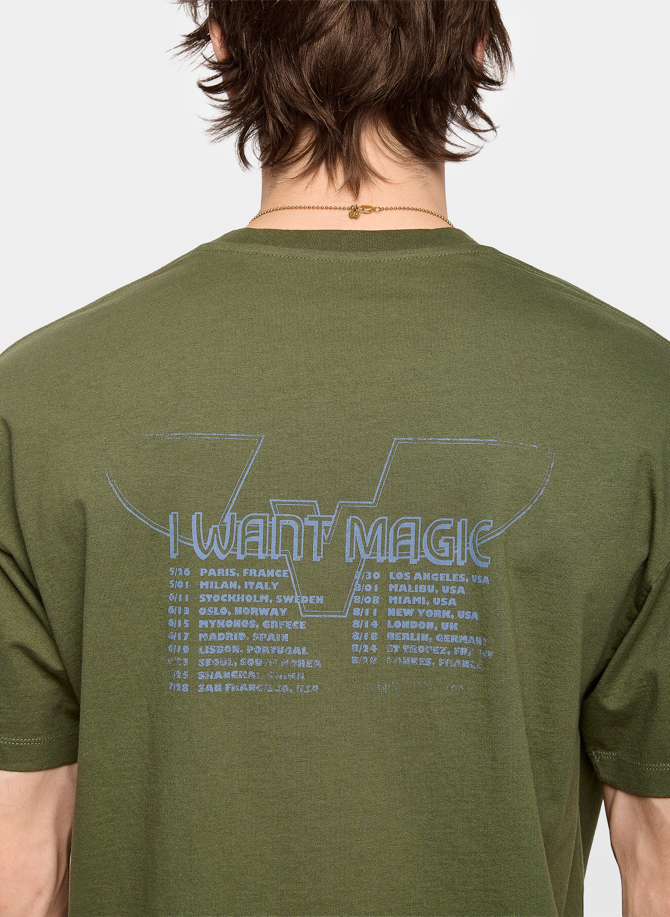 Tee-shirt droit col rond sérigraphié en coton bio ZADIG&VOLTAIRE Khaki