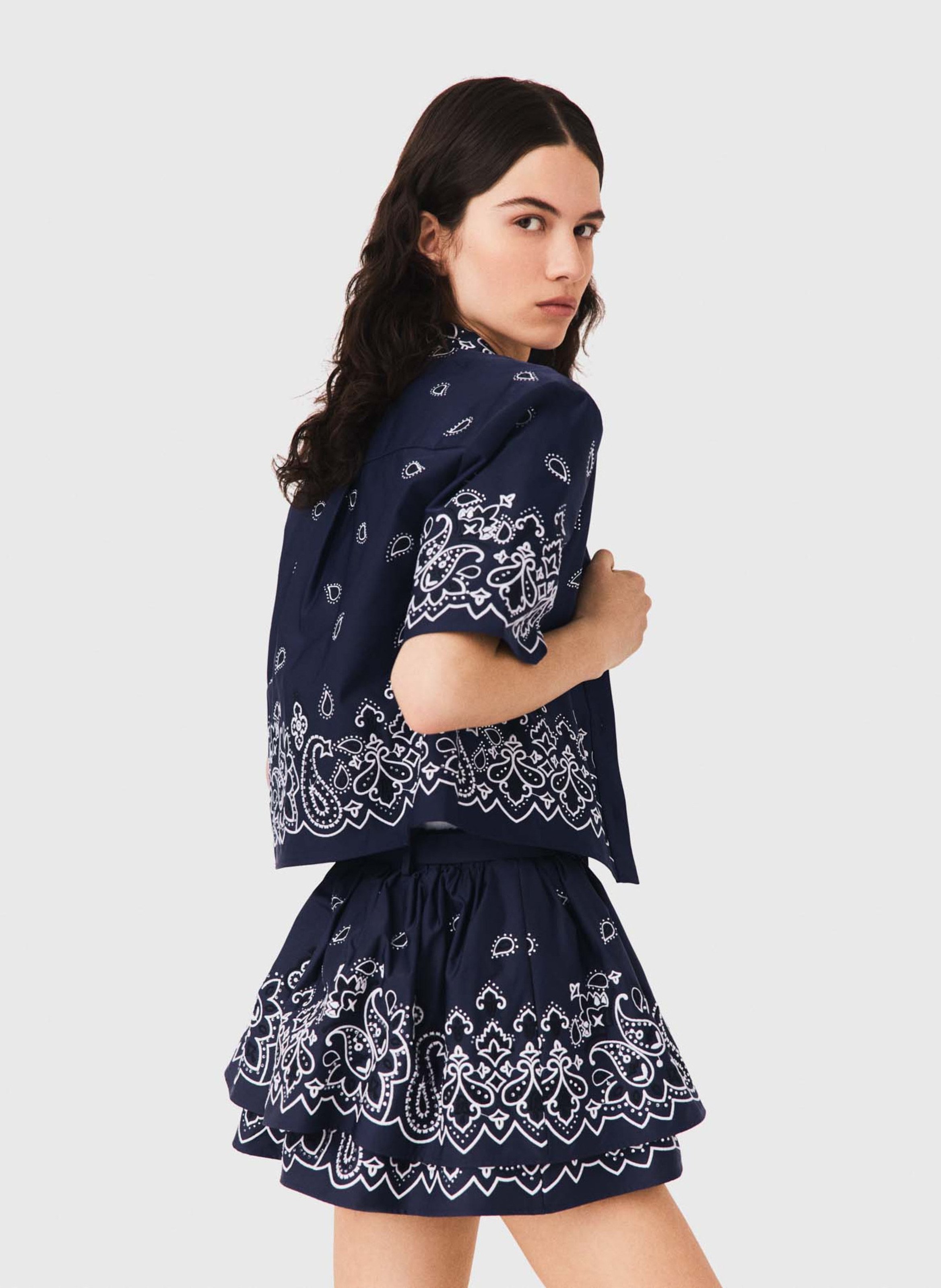 Korte, gerende rok MAJE Blauw