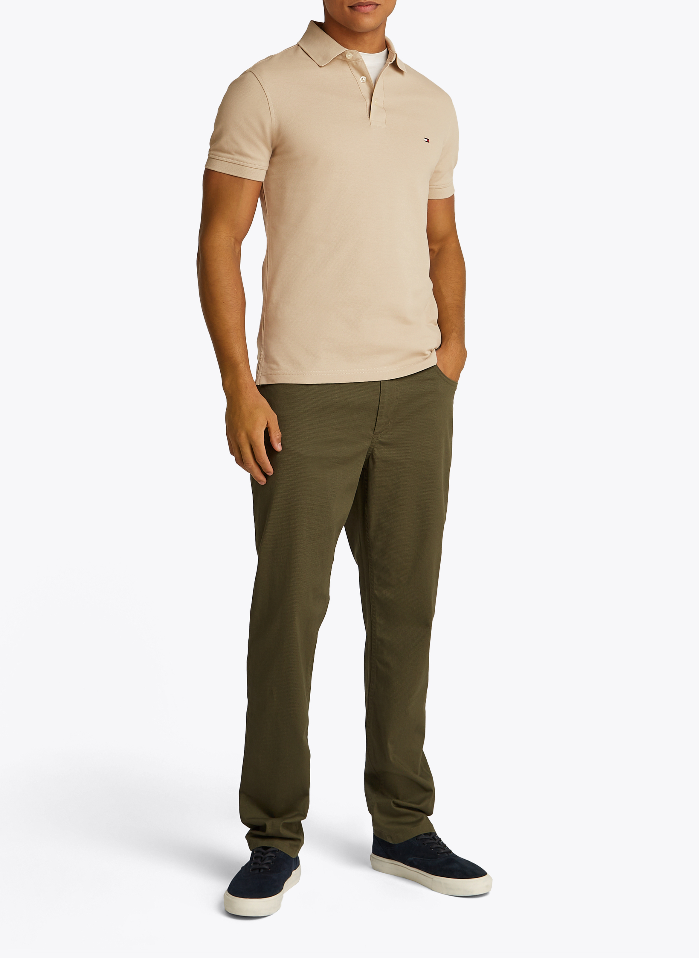 Slimfit-Poloshirt aus Bio-Baumwolle TOMMY HILFIGER Khaki