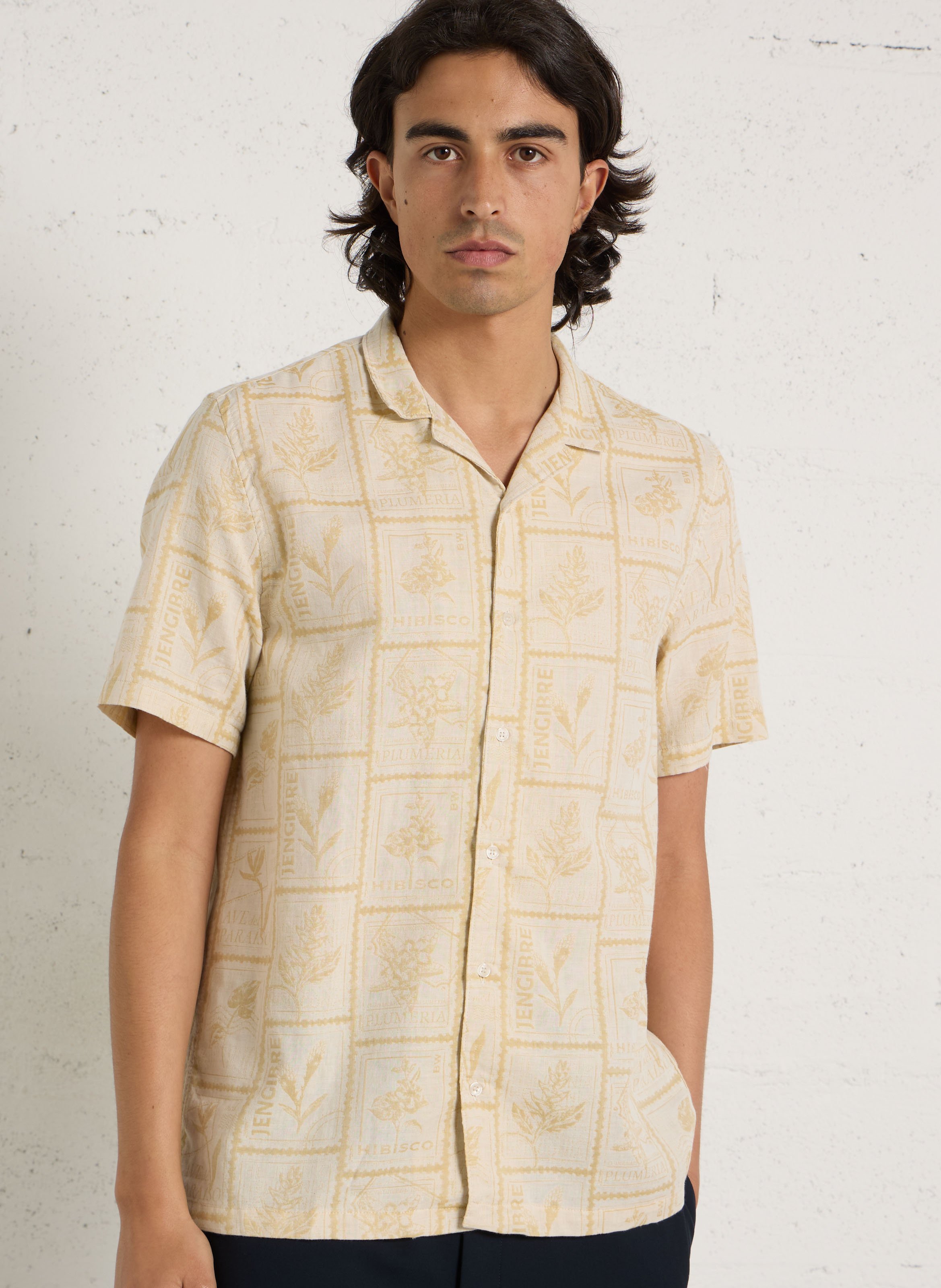 Chemise droite en coton IKKS Jaune