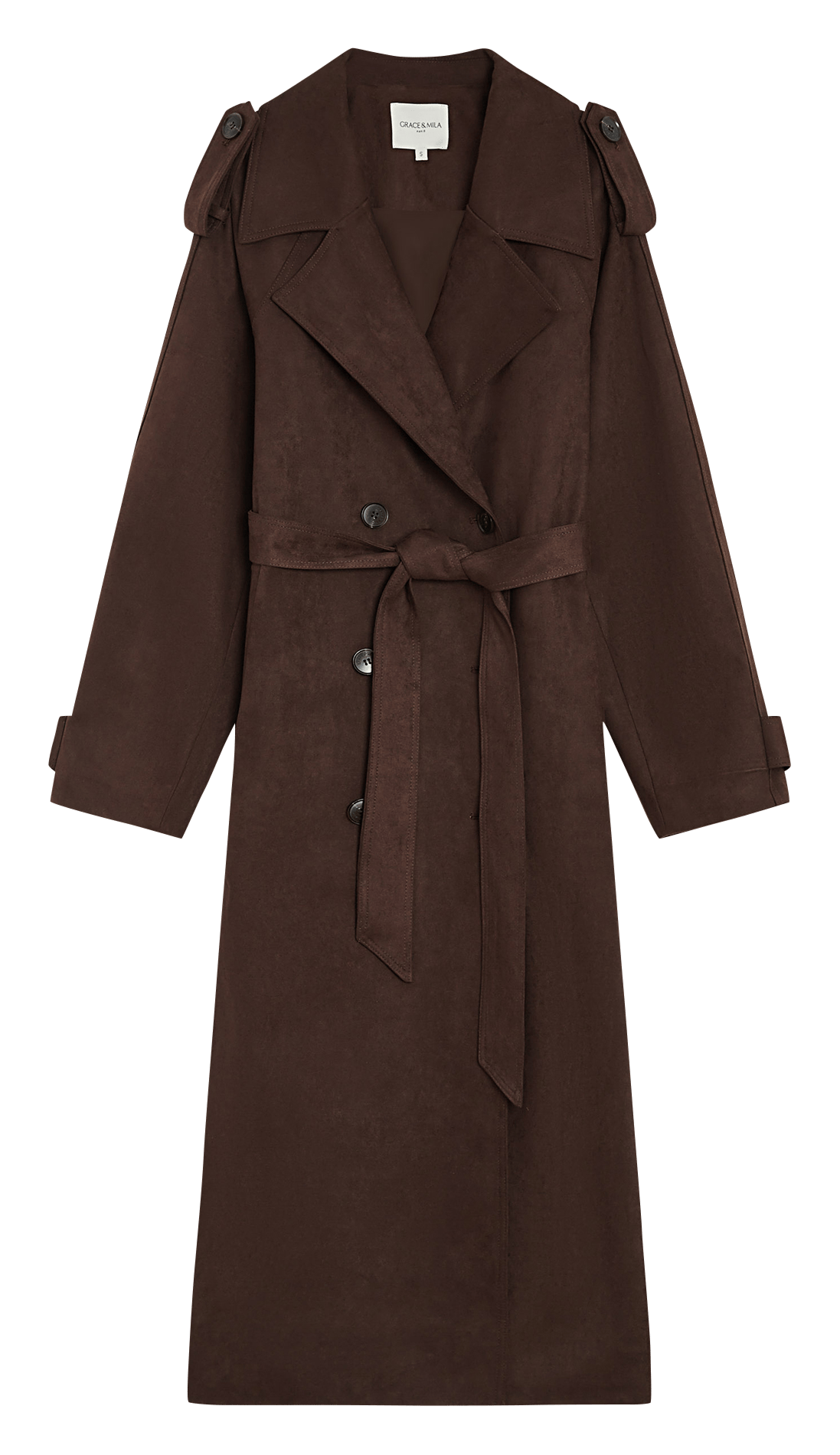 Straight belted trench GRACE ET MILA Brown