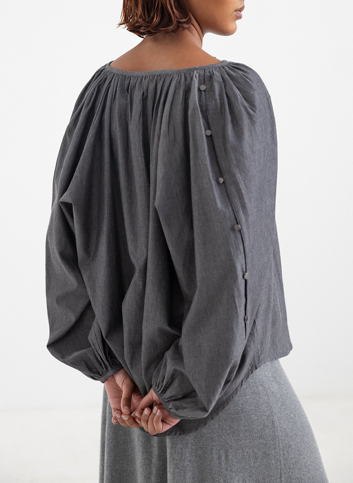 Blouse ample boutonnée en coton PROJECT-AJ117 Argent