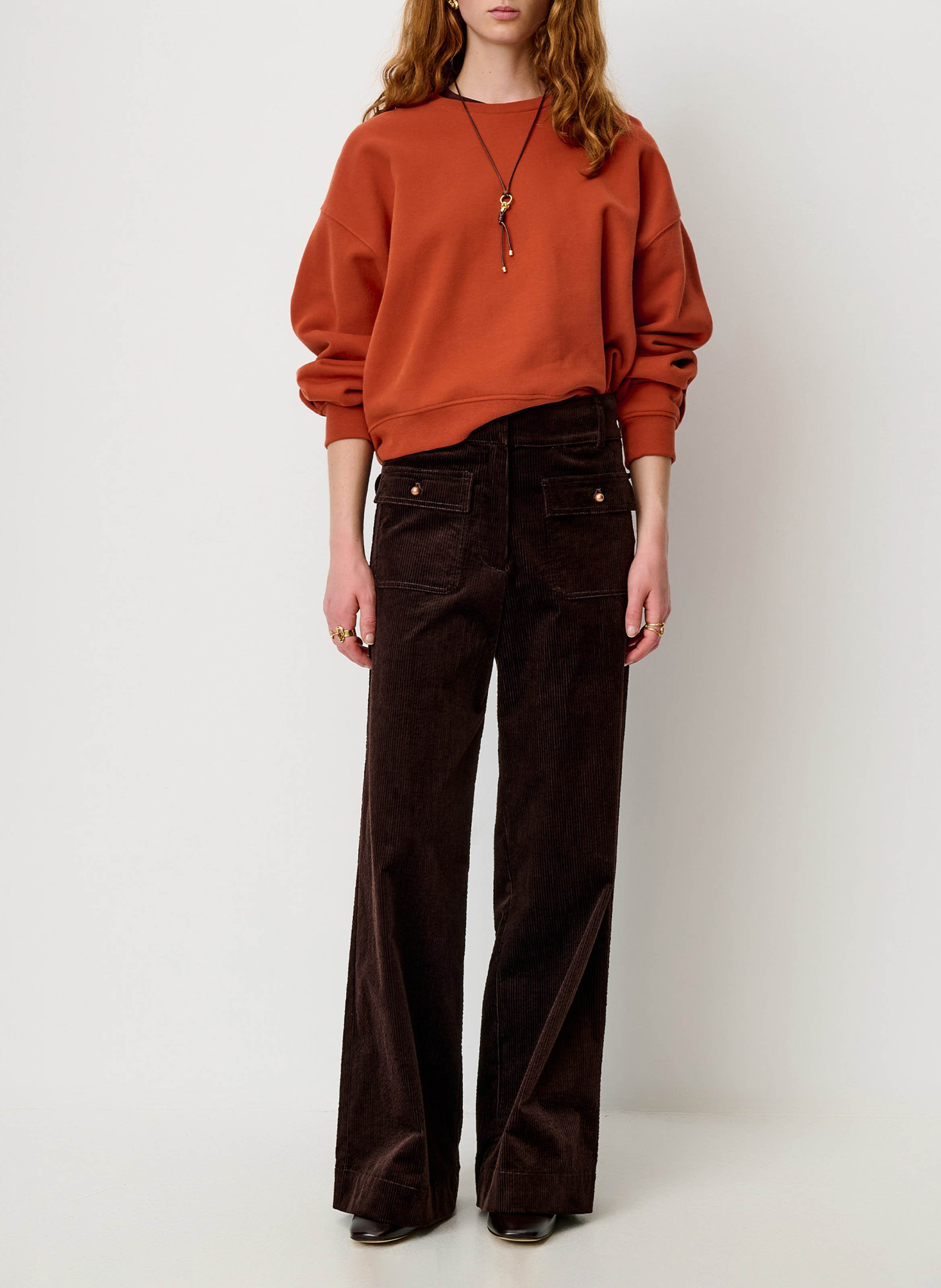 Flared corduroy pants SESSUN Brown