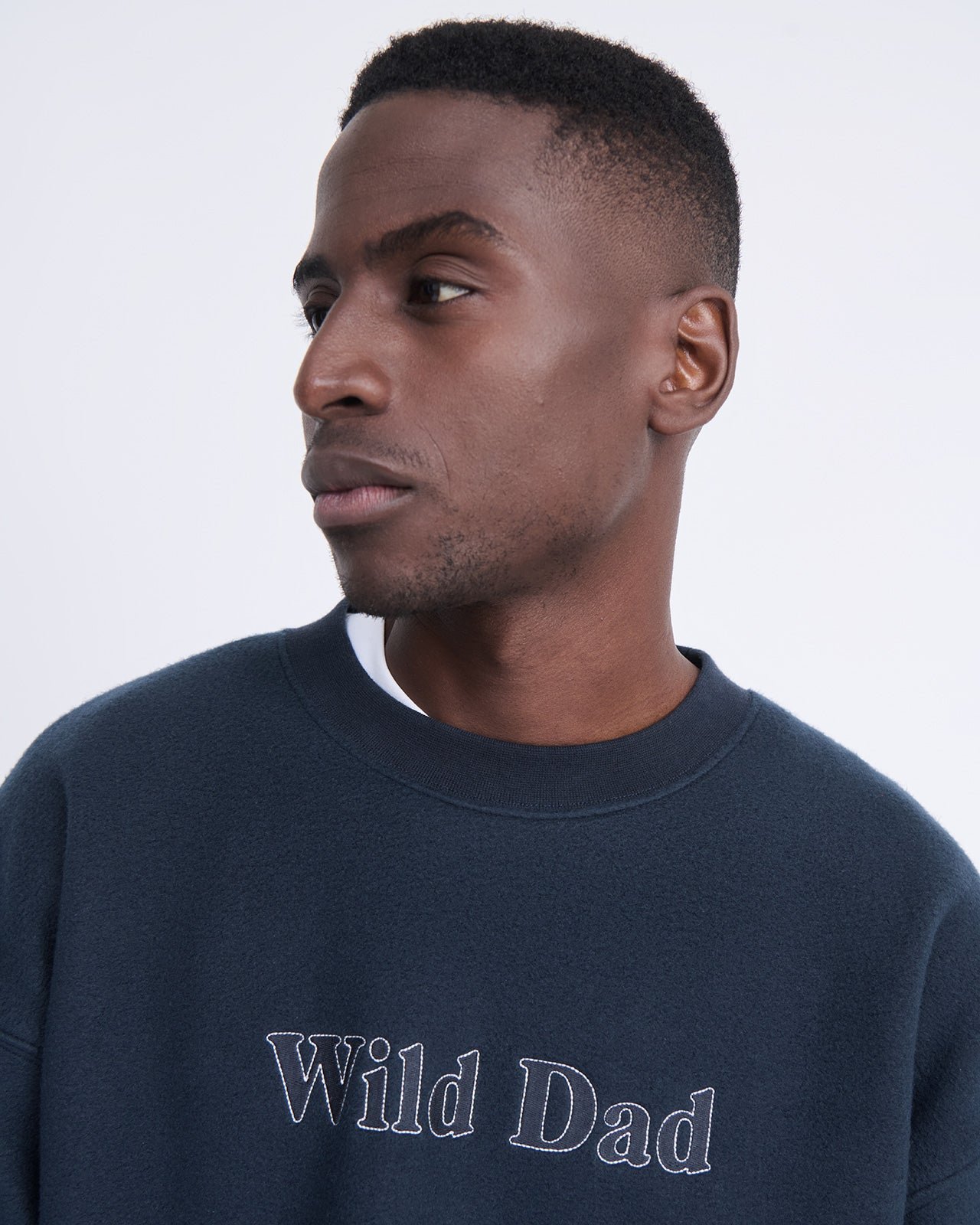 Embroidered Wild Dad Sweatshirt EMOI EMOI Blue