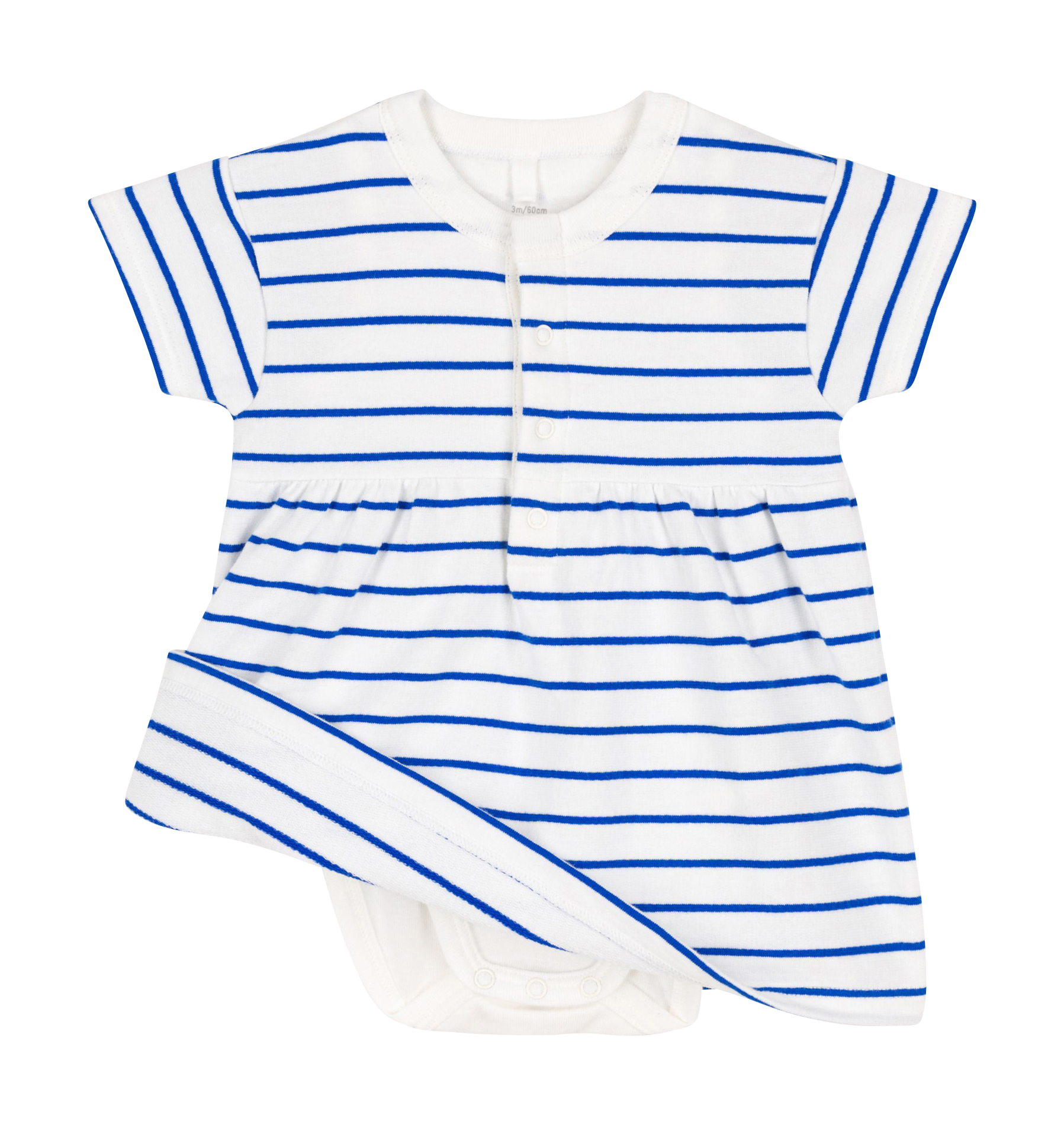 Robe courte col rond en coton PETIT BATEAU Blanc