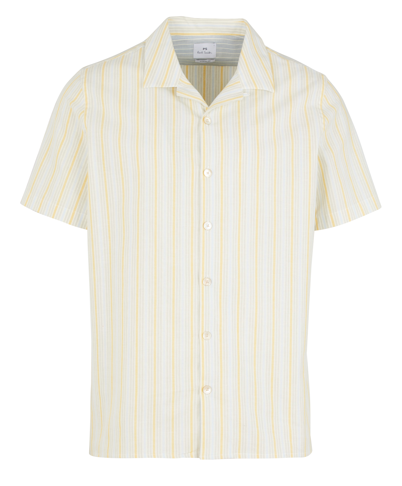 Striped cotton shirt with classic collar PAUL SMITH Yellow