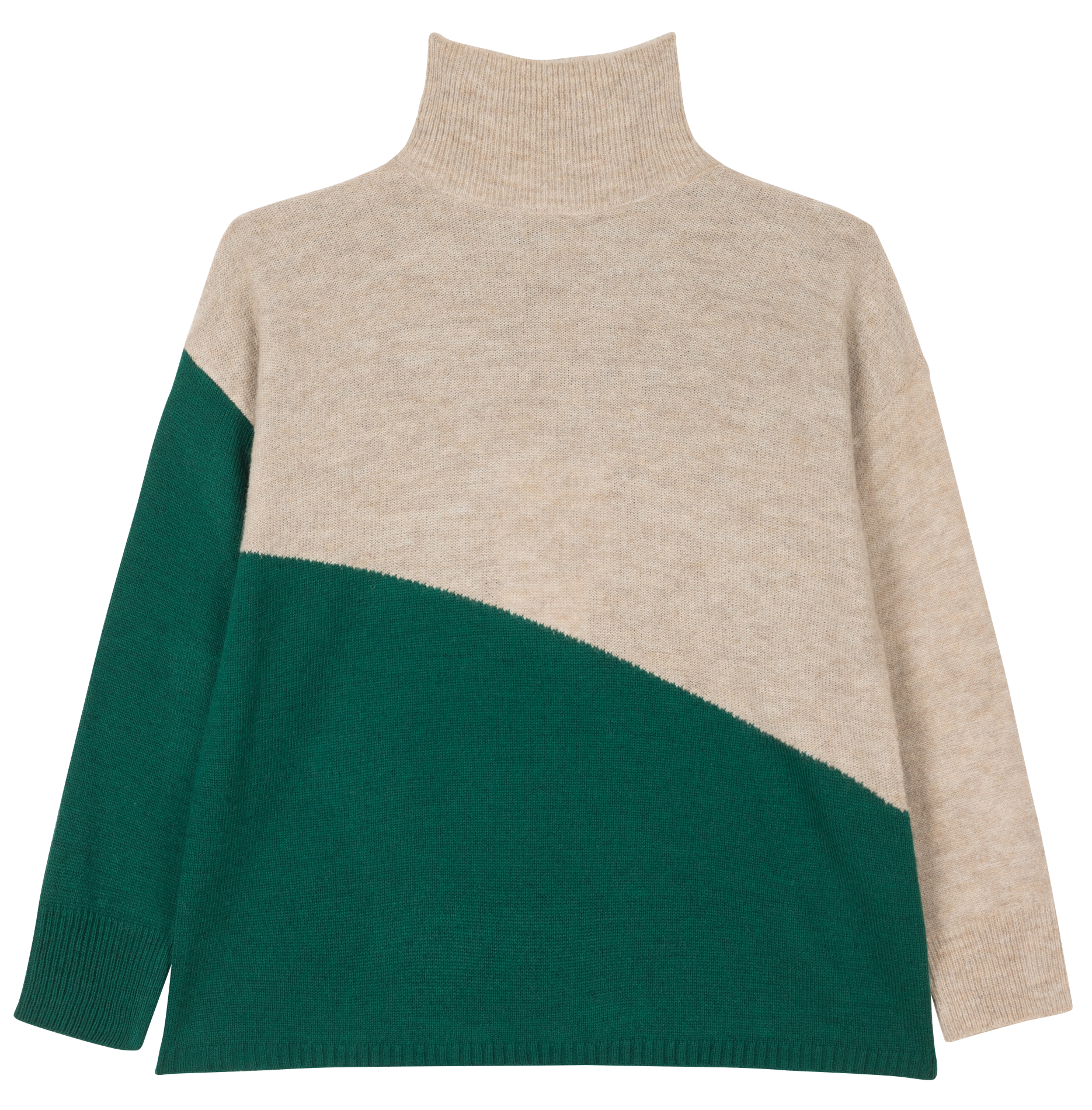 Strick-Mix-Pullover mit Stehkragen PERSONA by Marina Rinaldi Grun