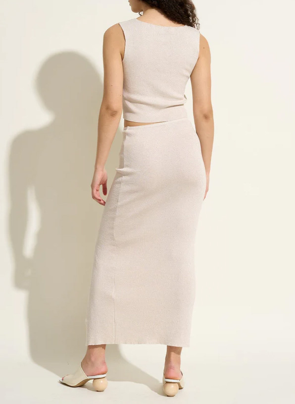 Jupe midi ajustée en maille FETE IMPERIALE Beige