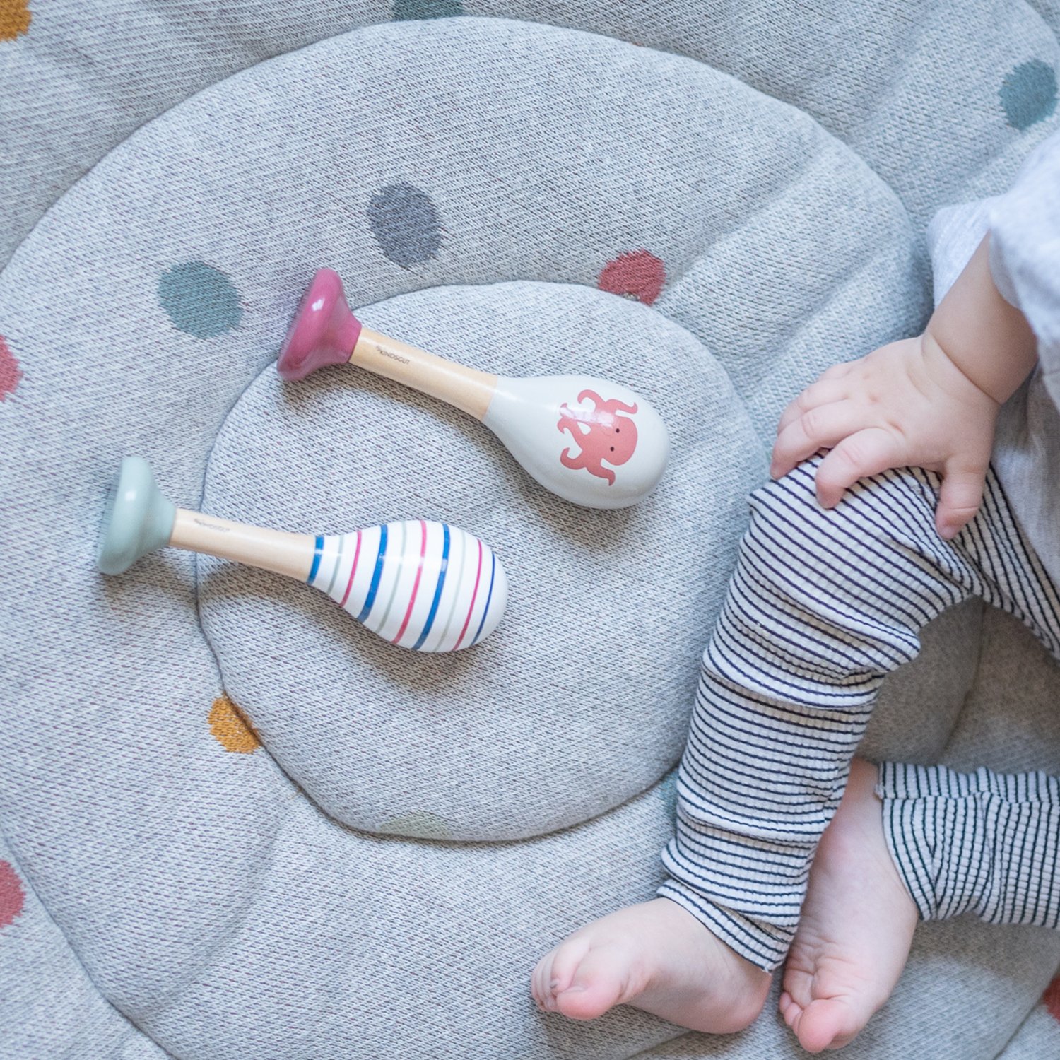 Fox and stripes rattles KINDSGUT Red