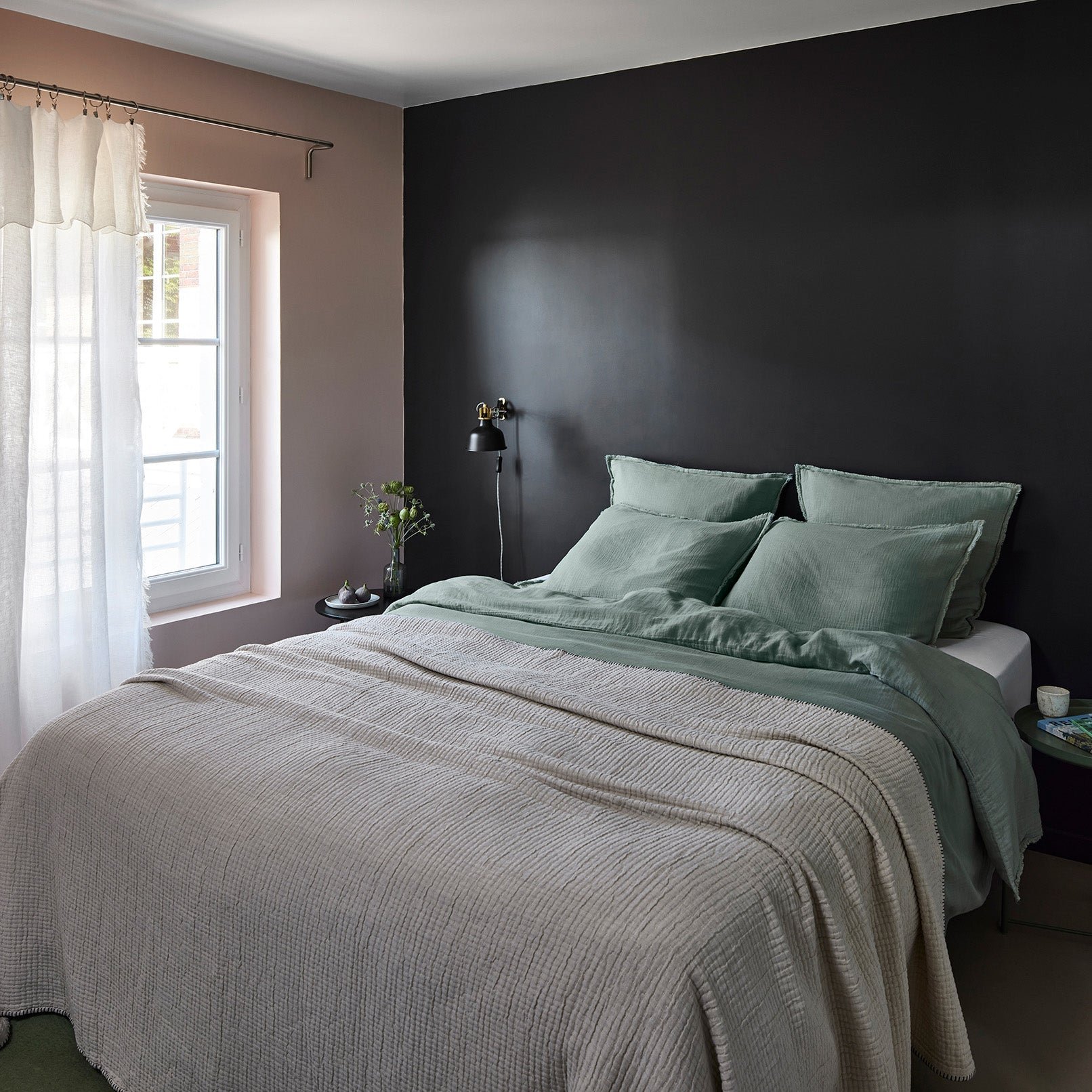 LOU - Cotton duvet cover MADURA Green