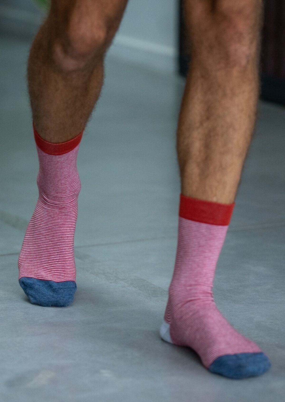 Striped combed cotton socks BILLYBELT Red